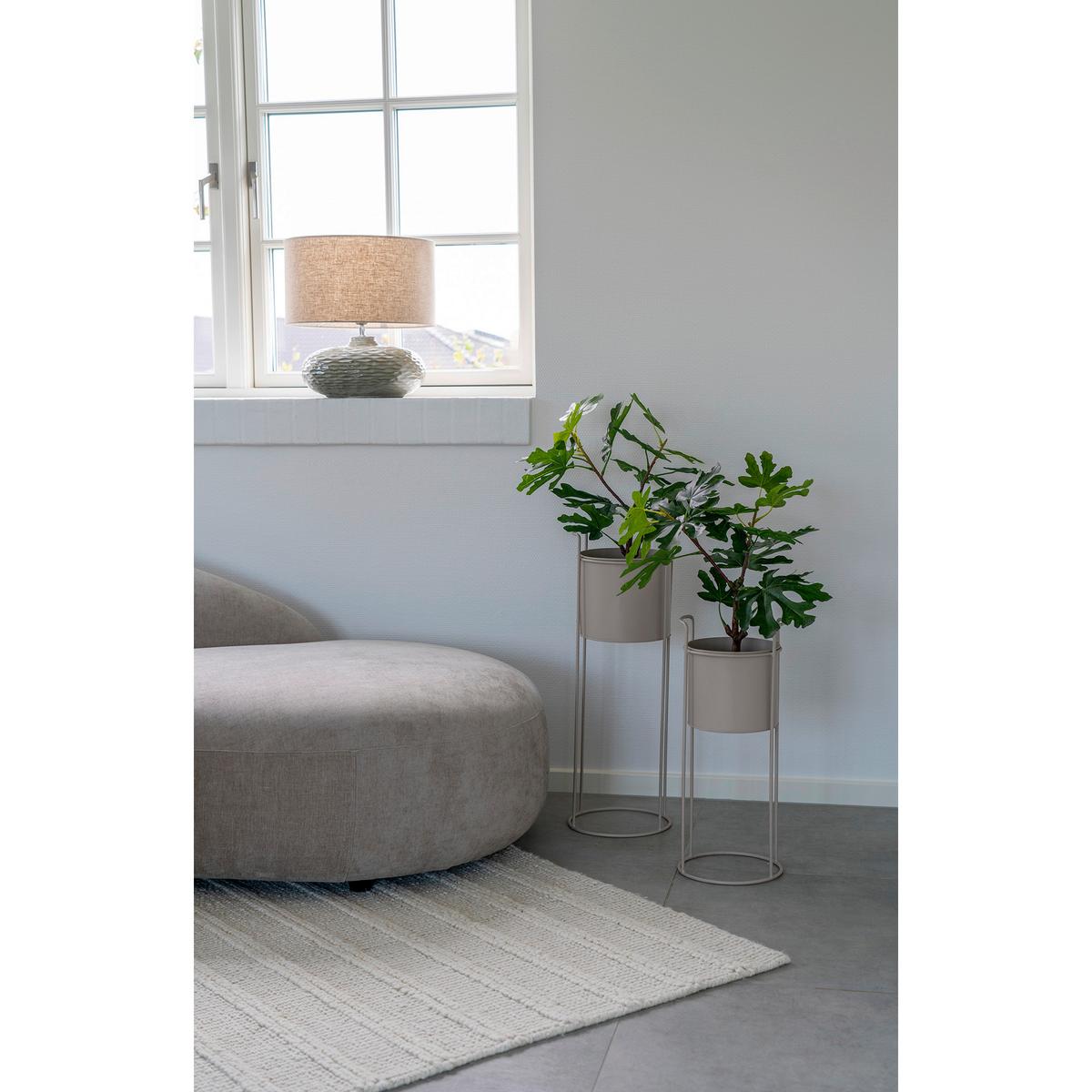 Übertopf-Set Rabo Flowerpot Beige 2-teilig - Beige, Design, Metall