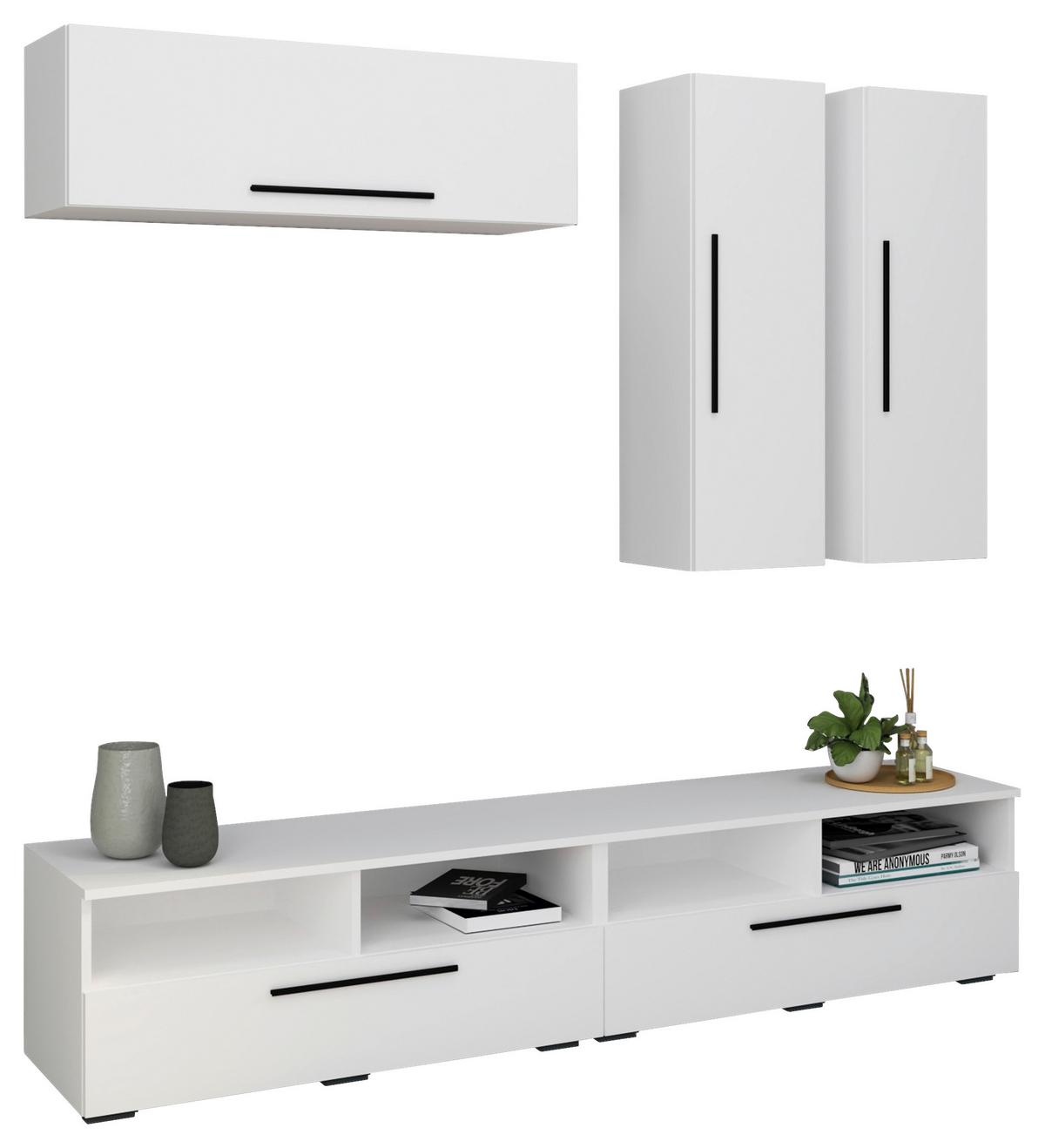 Dnevni Regal Arila, Bela, 5-Delno - črna/bela, Moderno, umetna masa/leseni material (190/200/40cm) - MID.YOU