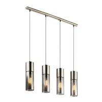 Hängeleuchte 21000-4HN in Nickelfarben max. 25 Watt - Nickelfarben, KONVENTIONELL, Glas/Metall (80/9/156cm) - Globo