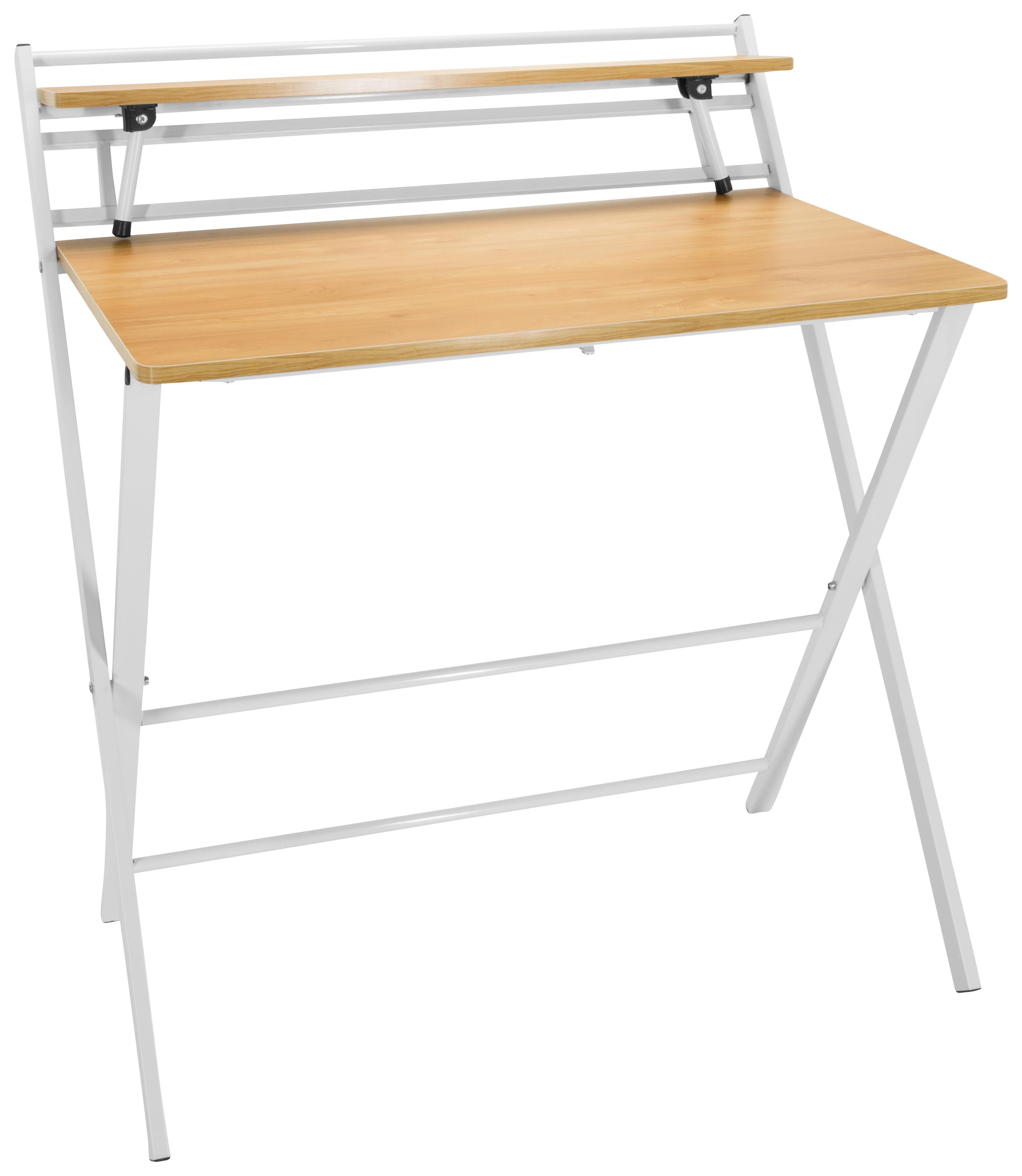 Pisalna Miza Easy Clap, Bela, Barva Hrasta - barve hrasta, Basics, kovina/leseni material (84/60/92cm) - MID.YOU