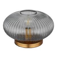 Tischleuchte Normy in Grau max. 60 Watt - Grau, Design, Glas/Kunststoff (30/20cm) - Globo
