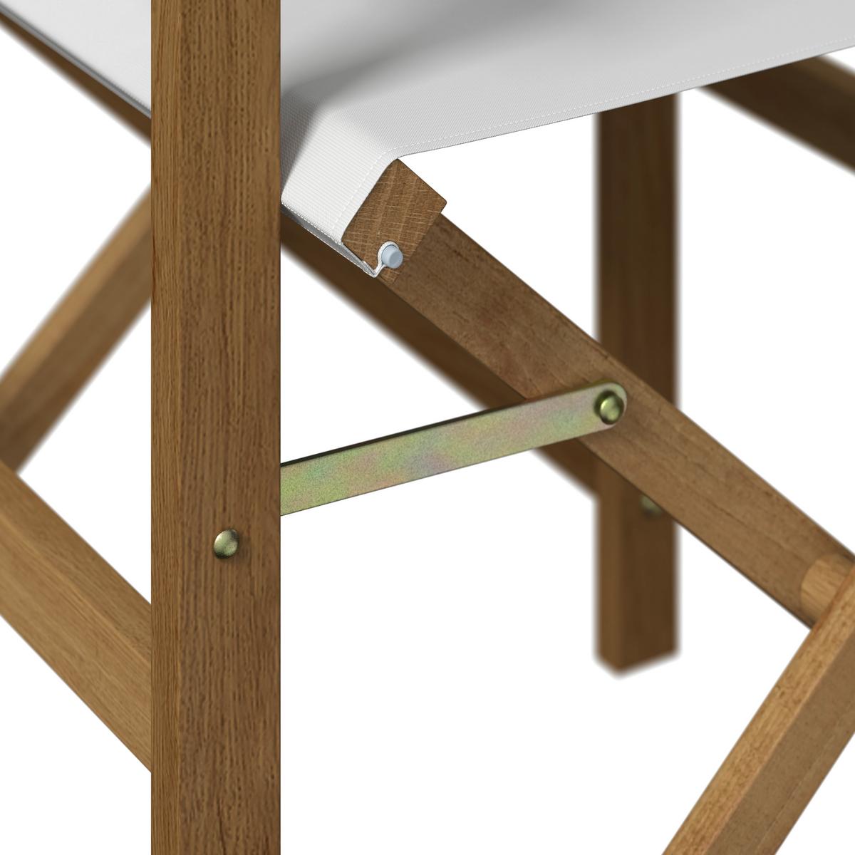 Balkonset Stella Weiß Akazie/Outdoorstoff - Weiß/Akaziefarben, MODERN, Holz/Textil (54/90/50cm) - Bessagi Garden