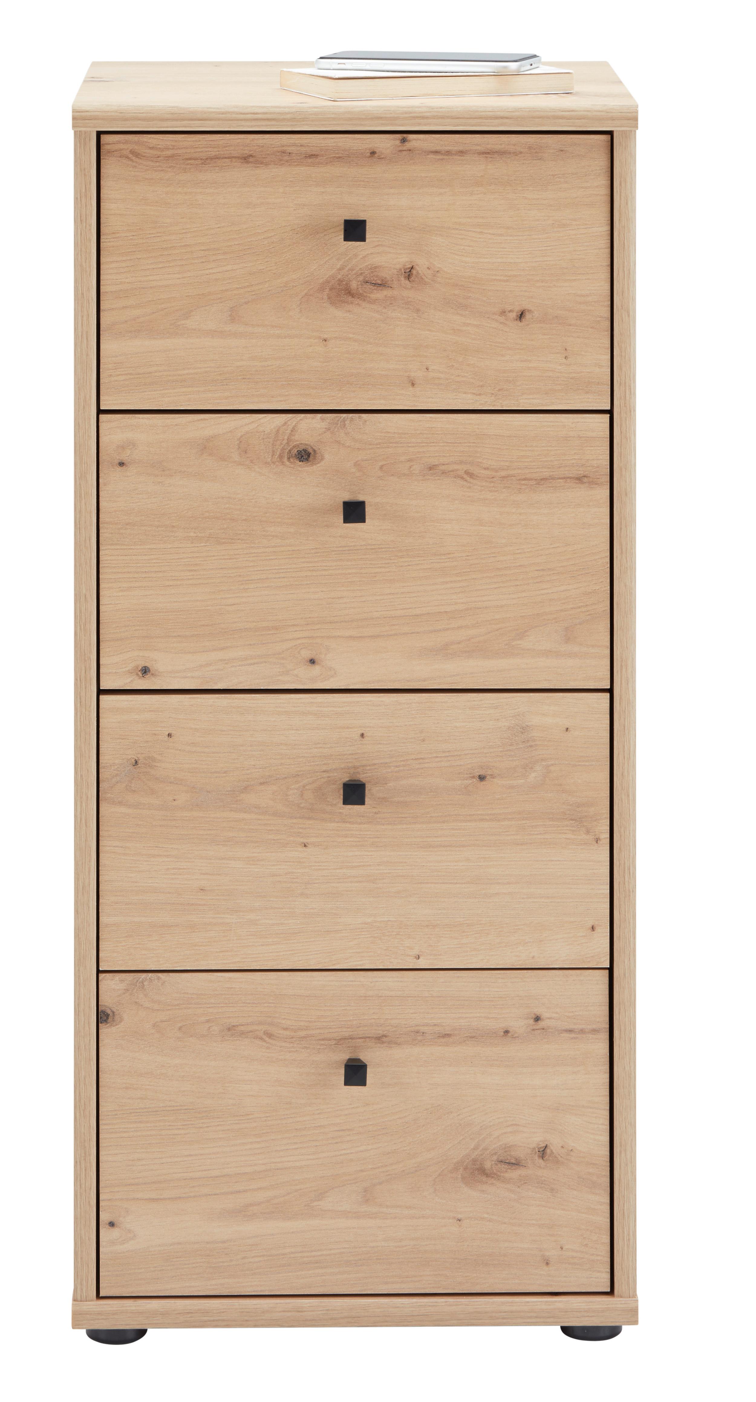 Komoda Tempra 2, Barva Hrasta - črna/hrast artisan, Konvencionalno, umetna masa/leseni material (38,6/85,5/34,8cm) - Mömax