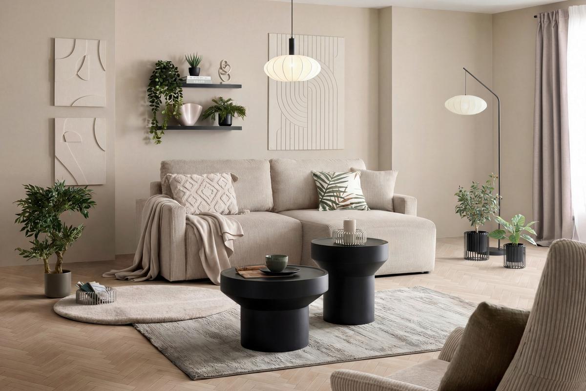 Coltar DAVE -BEST PRICE - bej, Modern, textil (227/146cm) - Best Price