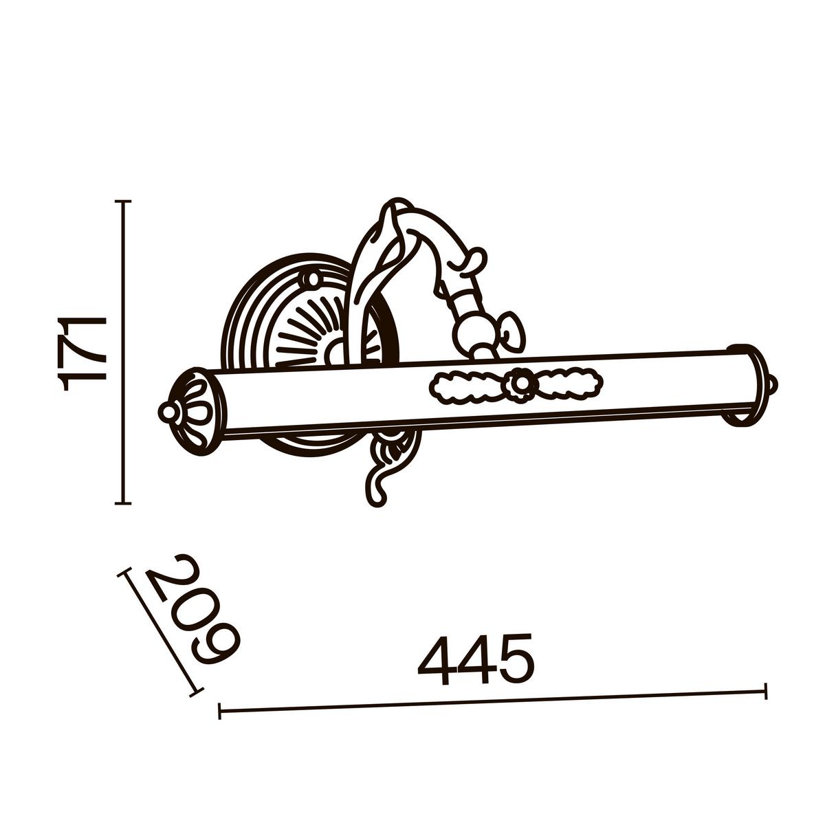 SPIEGELLEUCHTE PICASSO - Goldfarben, Trend, Metall (44,5/17,1/20,9cm) - MAYTONI