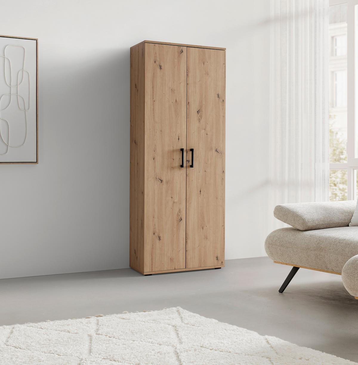 Dulap multifuncțional Bobby - culoare lemn stejar, Modern, material pe bază de lemn (70/179/34cm) - Modern Living