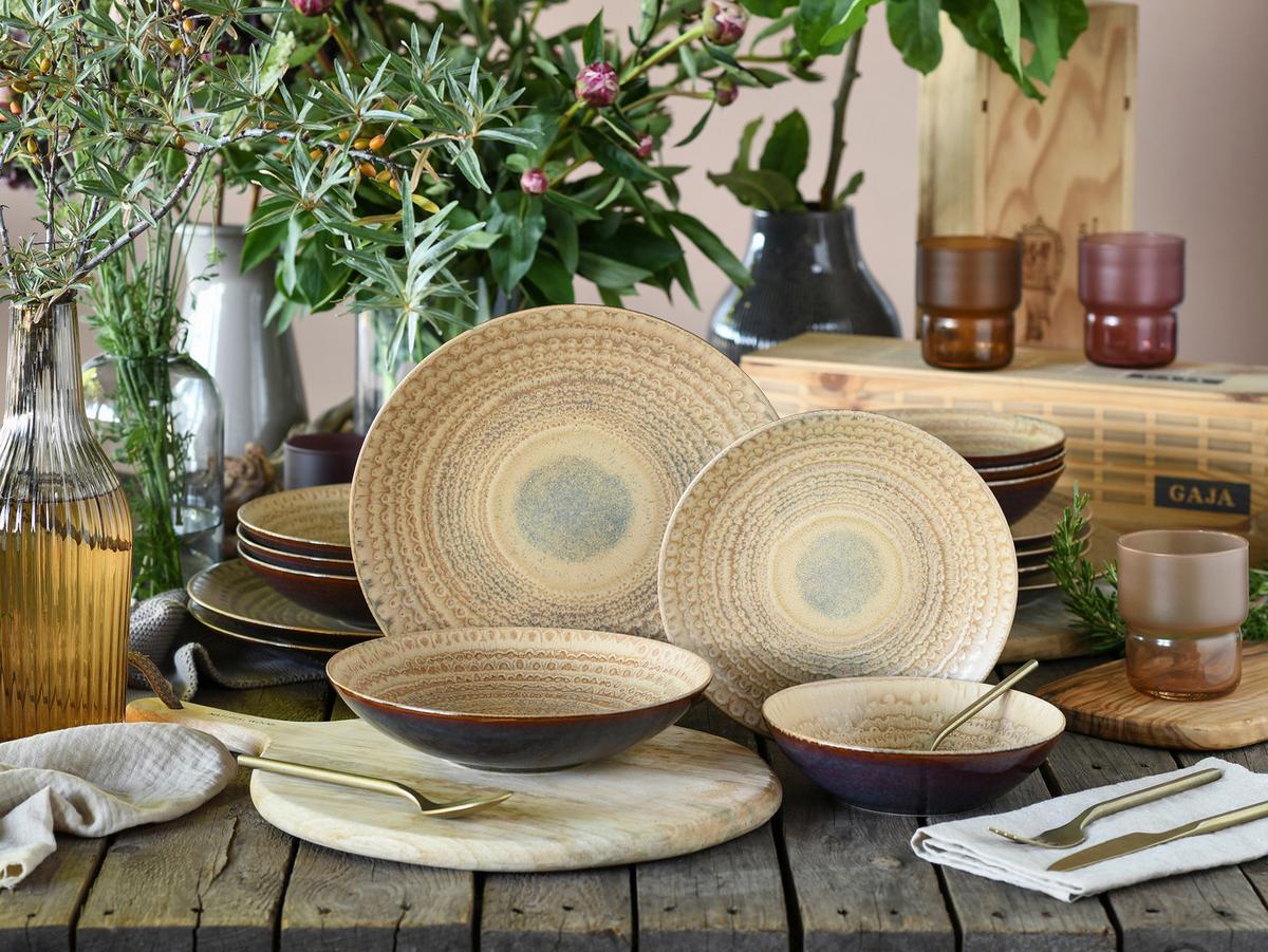 Jedilni Servis Neapel Sand, 16-Delni - rjava/peščene barve, Basics, keramika - Creatable