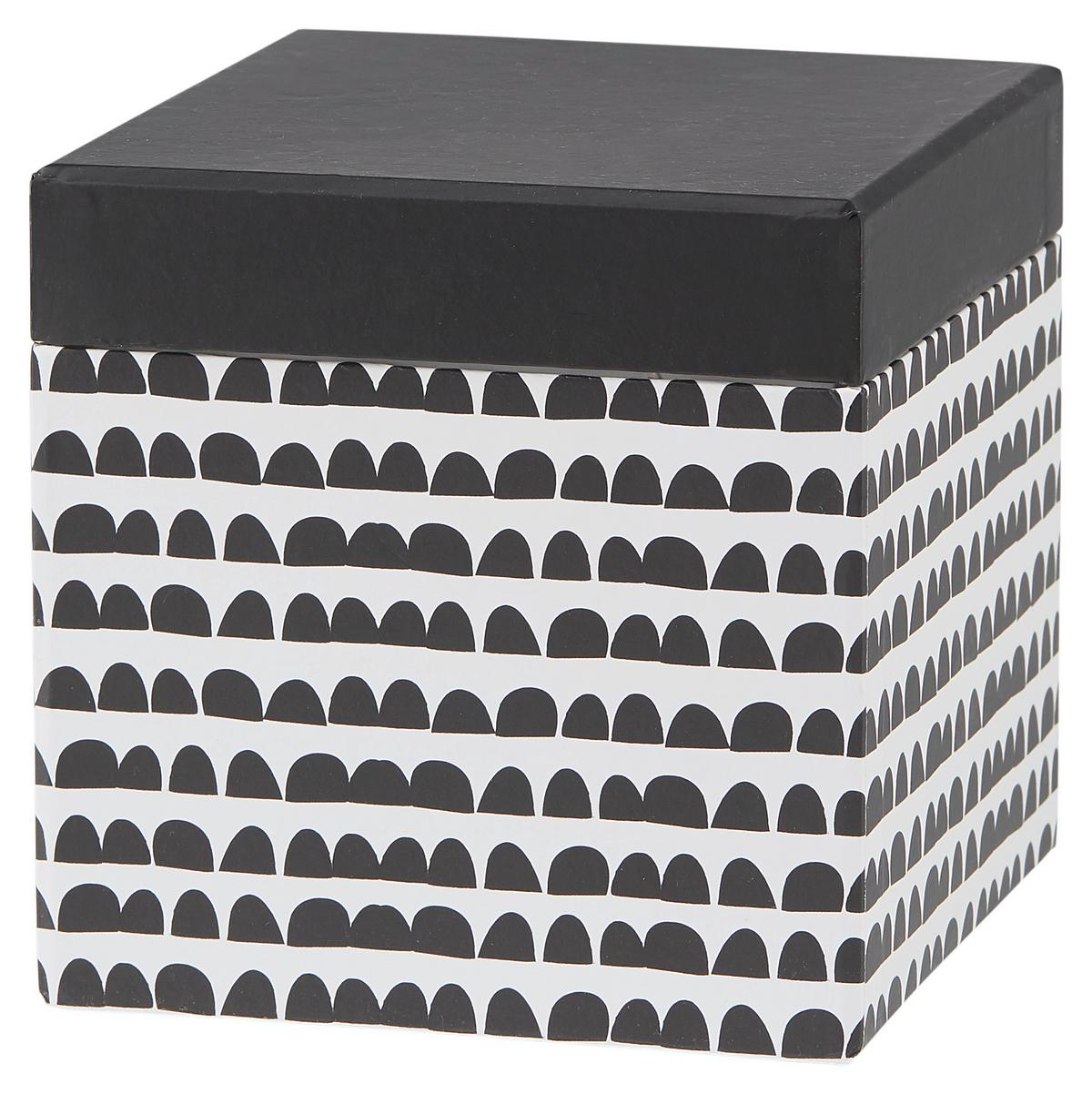 Ajándékdoboz Square - fekete/fehér, Modern, karton/papír (12/12/12cm) - Modern Living