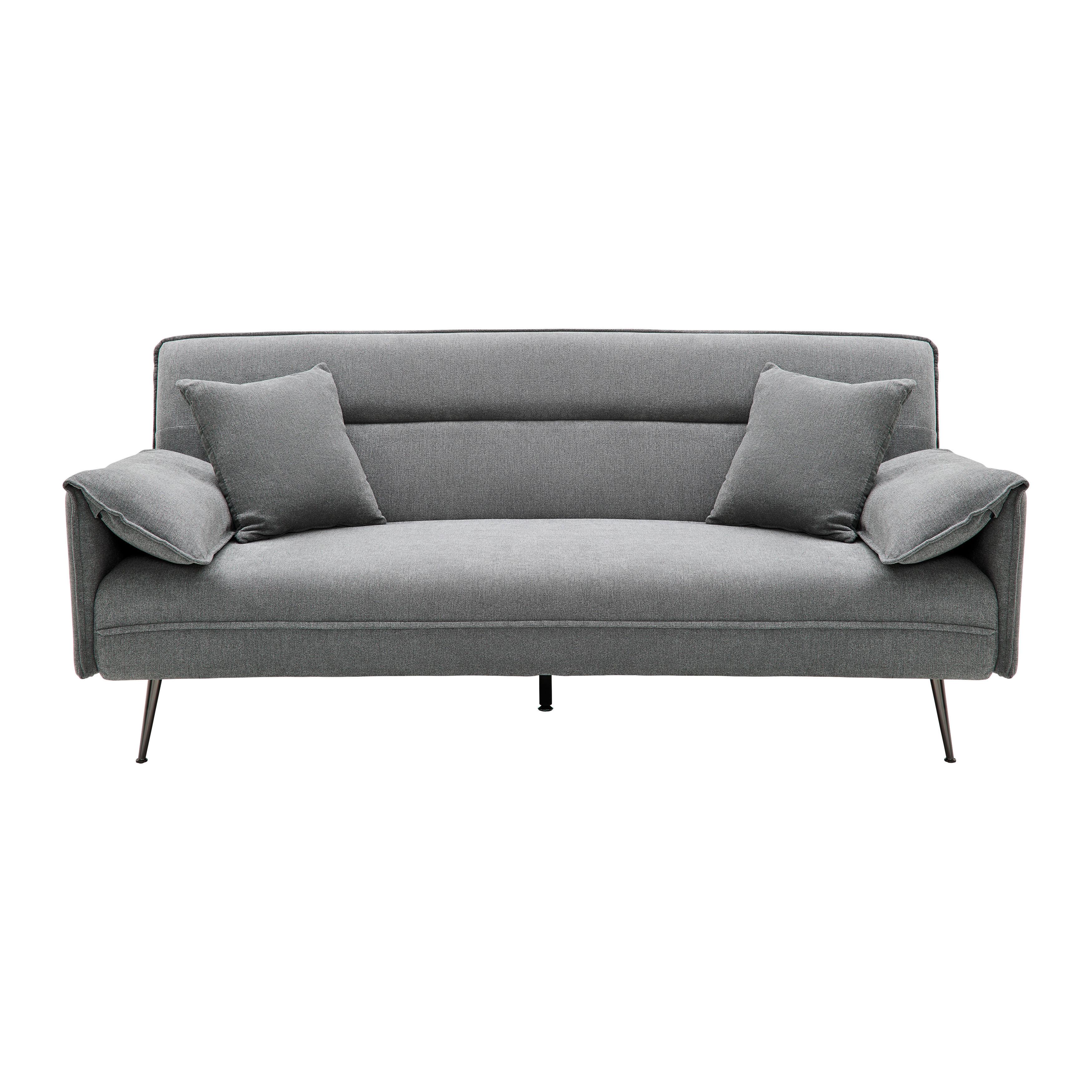 Canapea extensibila LANA - gri închis, Modern, lemn/metal (199/89/95cm) - Bessagi Home
