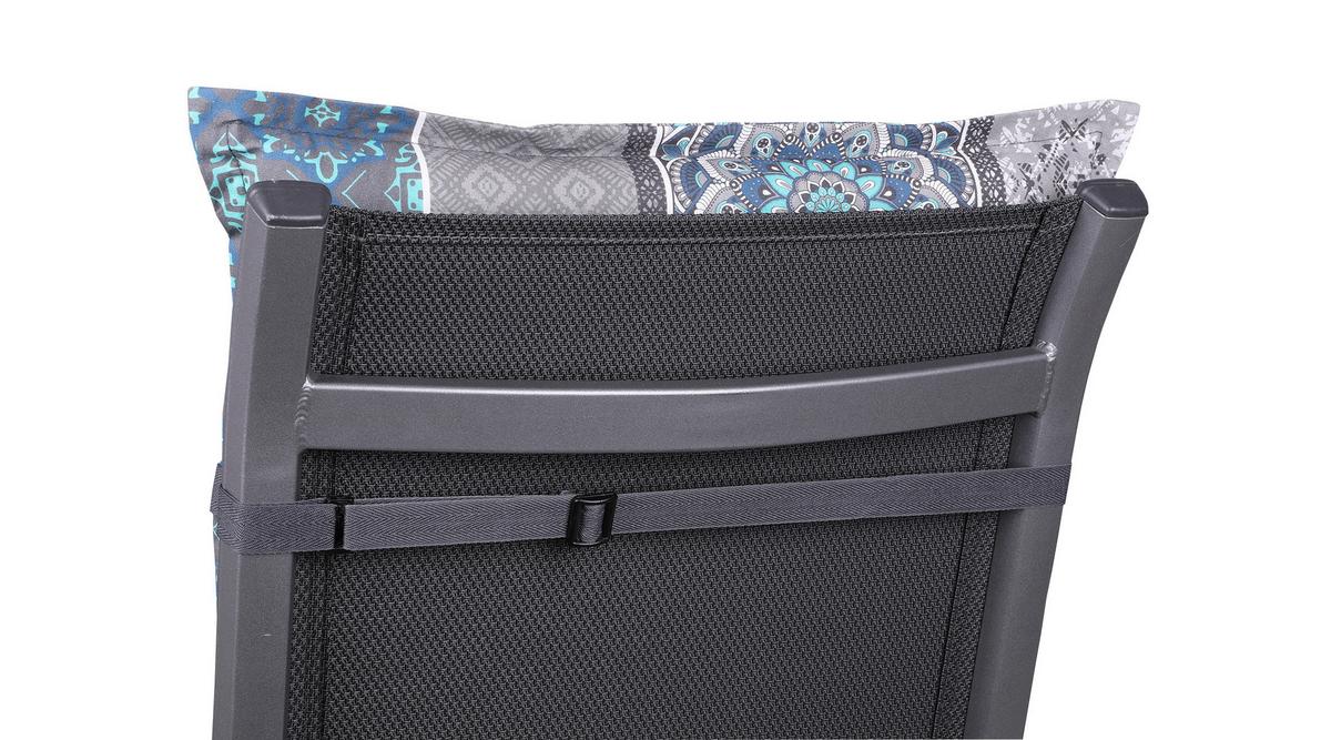 Sesselauflagenset Blau/Grau, 6-teilig - Blau/Hellgrau, Basics, Textil (50/7/120cm)