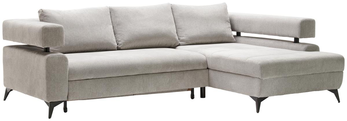 Kutna Garnitura Rosalie - svijetlo siva/crna, Konvencionalno, tekstil/metal (265/184cm) - Modern Living