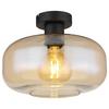 TAKLAMPA ZIRLOP - bärnstensfärgad/svart, Modern, metall/glas (28/20,5cm) - Mömax