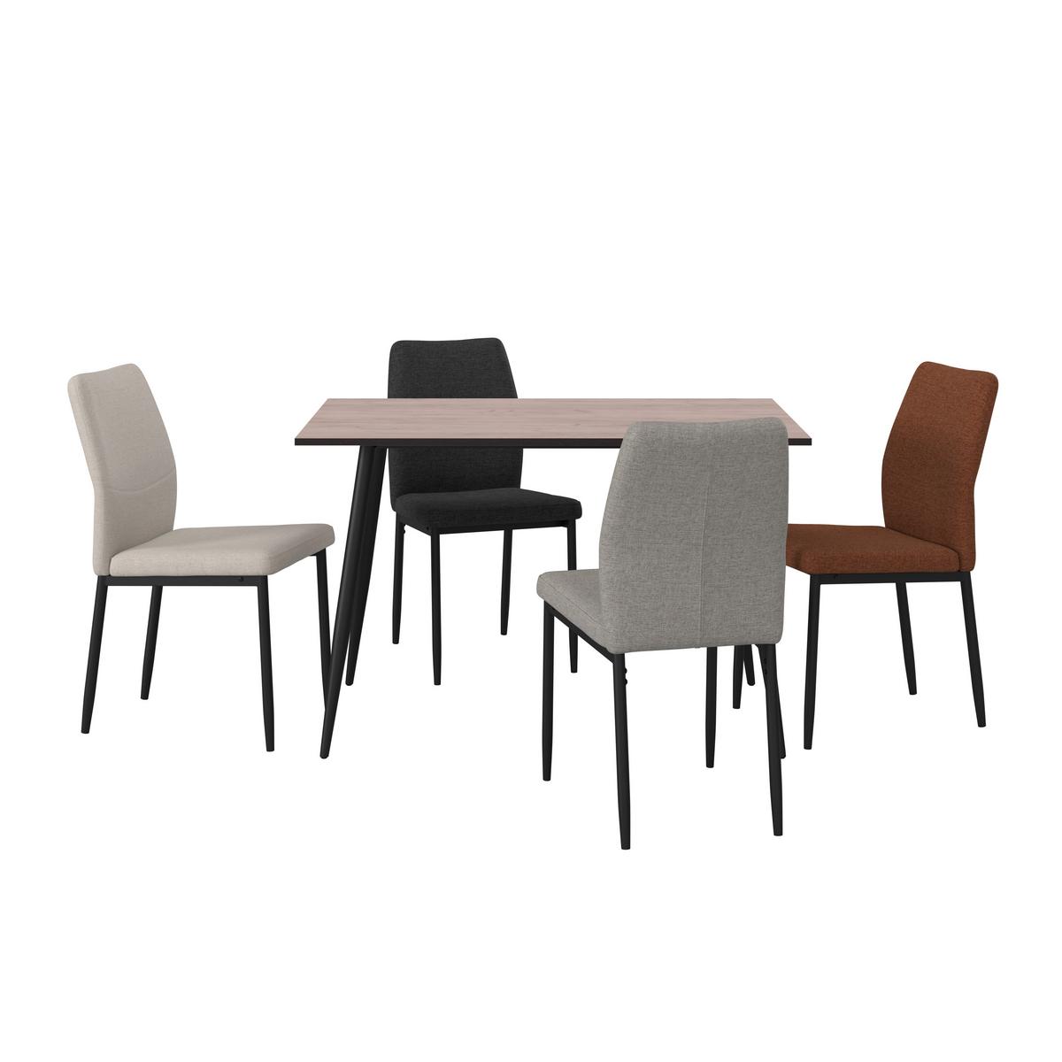 Masa TOM - culoare natur/negru, Konventionell, metal/material pe bază de lemn (120/76/80cm) - Based