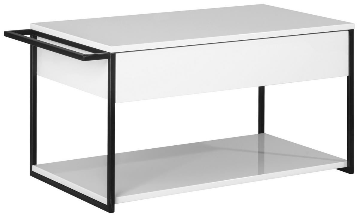 Waschtischunterschrank "New Yo rk", Weiß B: 88 cm hängend - Schwarz/Weiß, MODERN, Holzwerkstoff/Metall (87,5/43,5/47,5cm) - MID.YOU