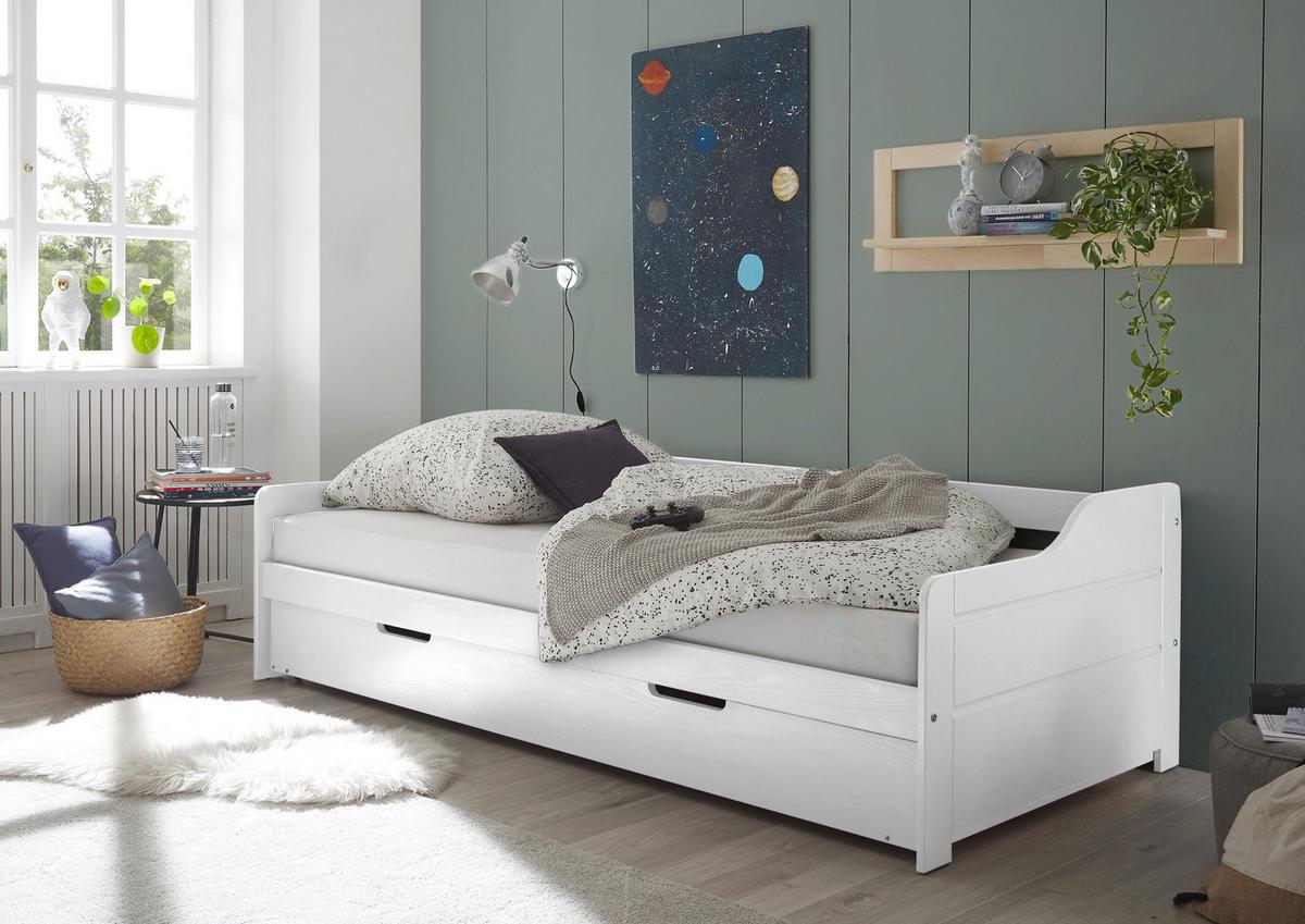 Krevet Na Izvlačenje Jesse - bela/prirodna boja, Konvencionalno, drvo/pločasti materijal (90/200cm)