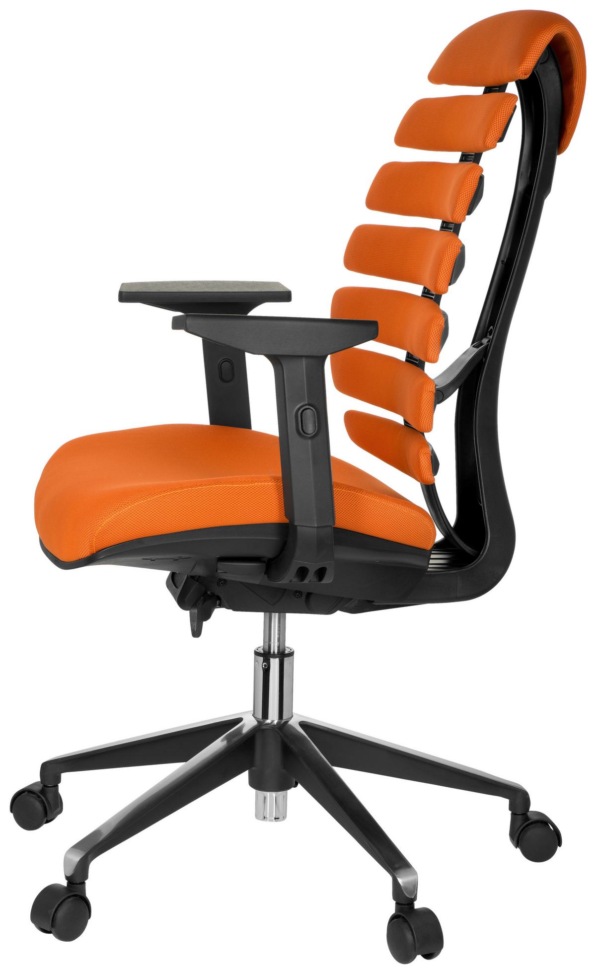 Pisarniški Stol Ergo Line Ii, Oranžna - črna/oranžna, Moderno, kovina/umetna masa (65/115/50cm) - MID.YOU