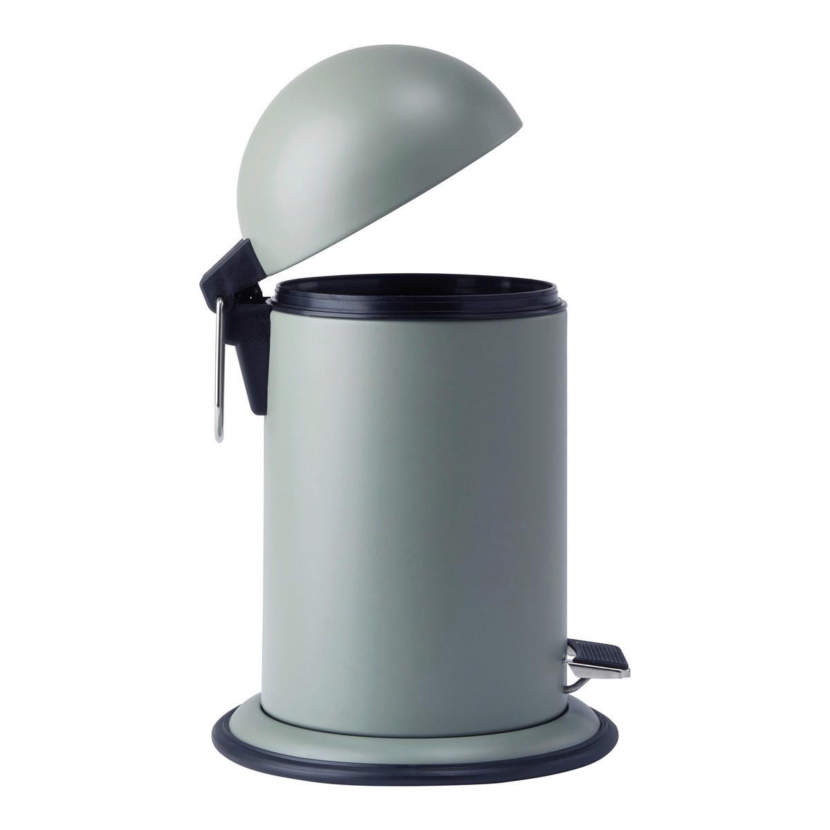 KOSZ NA ŚMIECI Z PEDAŁEM ONA - zielony/czarny, Basics, tworzywo sztuczne/metal (17/34cm) - Aquanova