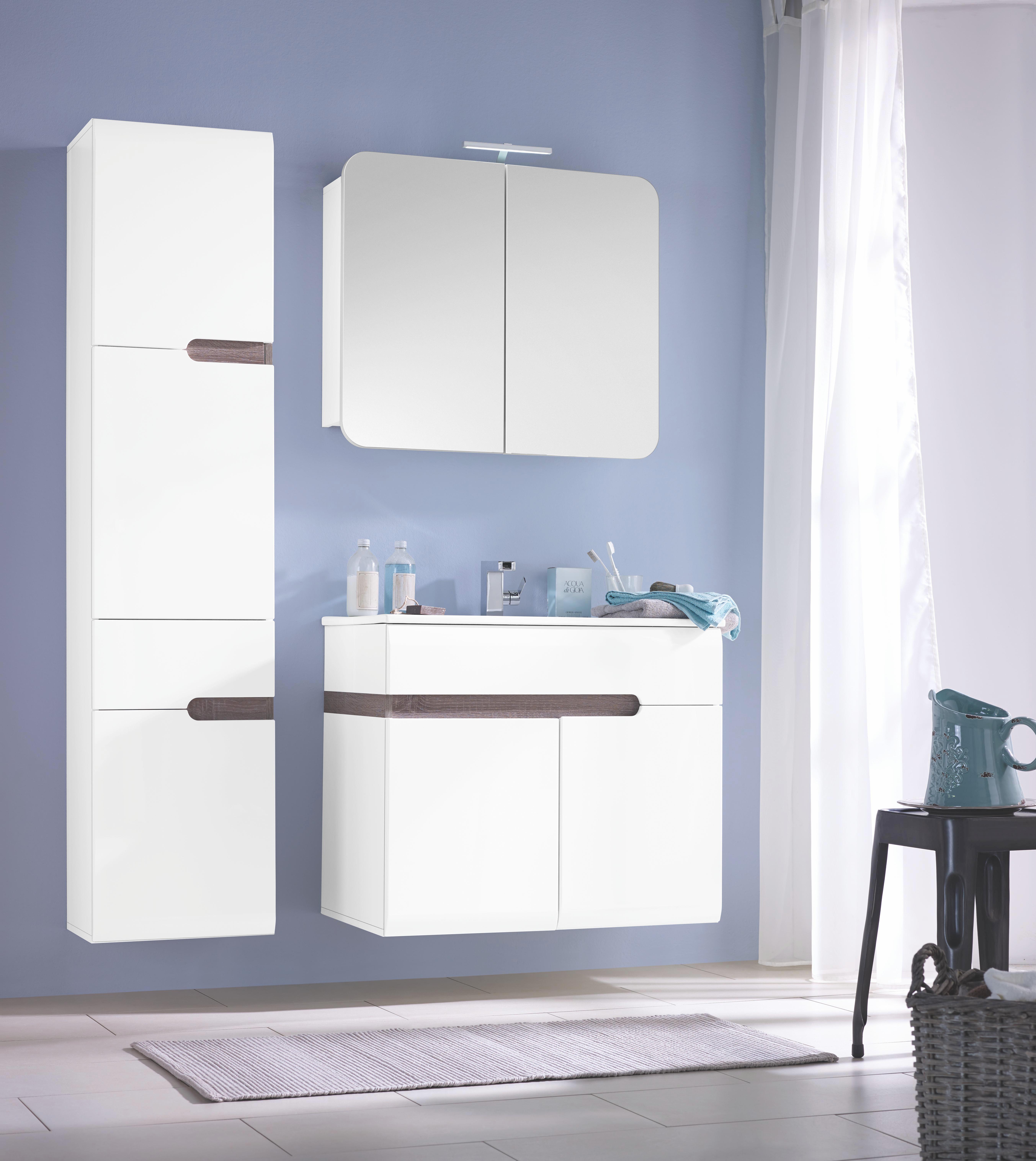 Hochschrank Weiß Hochglanz/Eichefarben online kaufen mömax