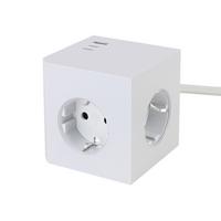 KOSTKA ZASILAJĄCA PLUG BOX - biały, Basics, tworzywo sztuczne (7,5/7,5/7,5cm) - Mican