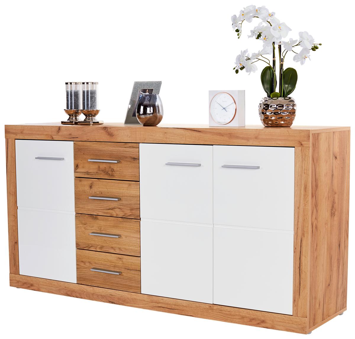 Komoda Malta - barve kroma/barve hrasta, Moderno, umetna masa/leseni material (178,6/86/39,9cm) - Mömax