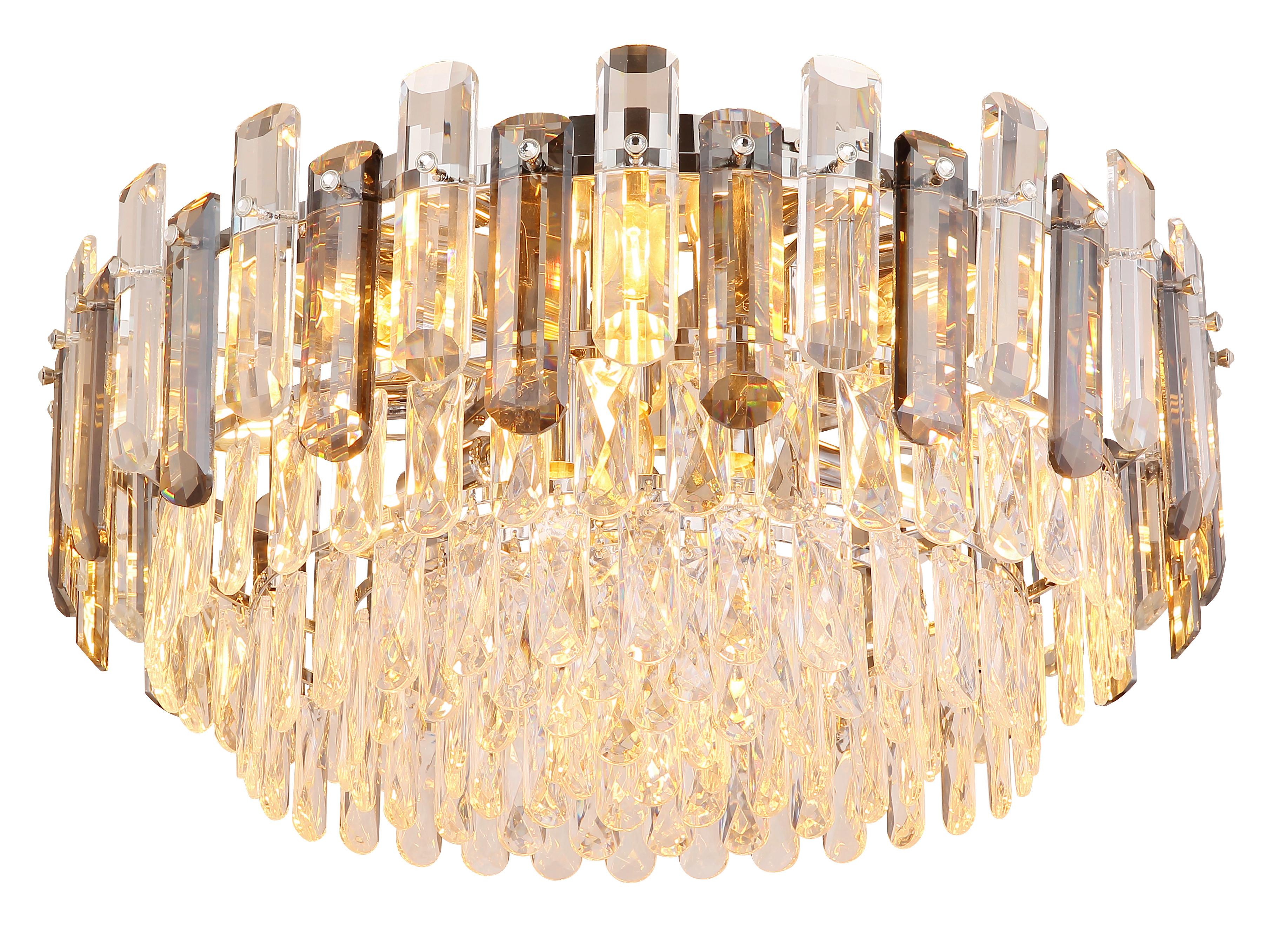 DECKENLEUCHTE 63109D1 - Klar/Chromfarben, Konventionell, Glas/Kunststoff (55/27cm) - Globo