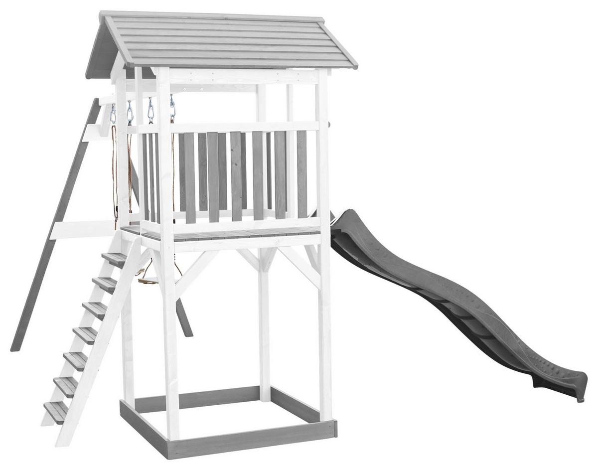 SPIELTURM A025.122.82 - Weiß/Grau, KONVENTIONELL, Holz/Kunststoff (356,6/241,9/349cm) - Ambia Garden