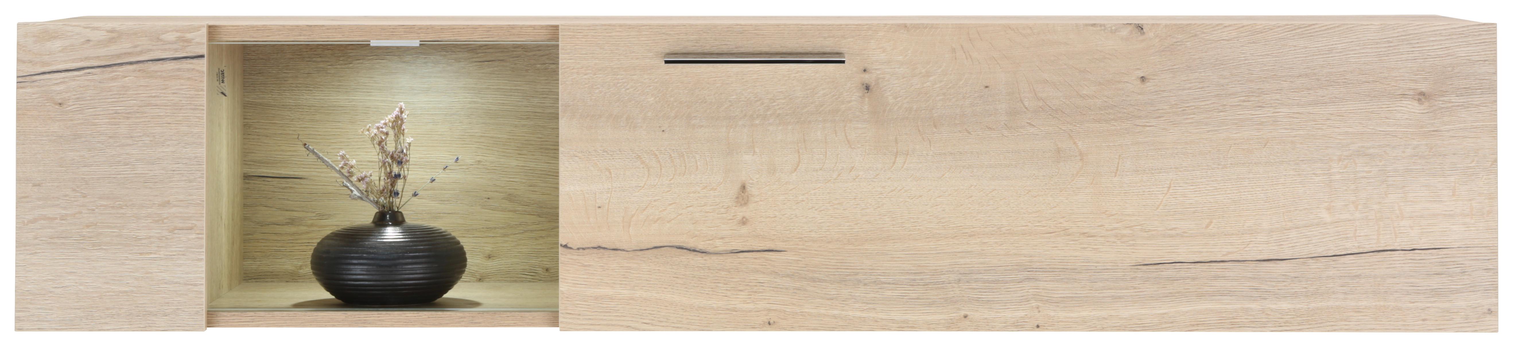 Viseči Element Malmö - barve hrasta/bela, Moderno, kovina/leseni material (144/35/38cm) - Premium Living