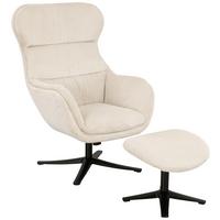 Set S Foteljem Tabbe, Bež, Žamet - črna/bež, Moderno, kovina/tekstil (76/110/88,5cm) - Modern Living