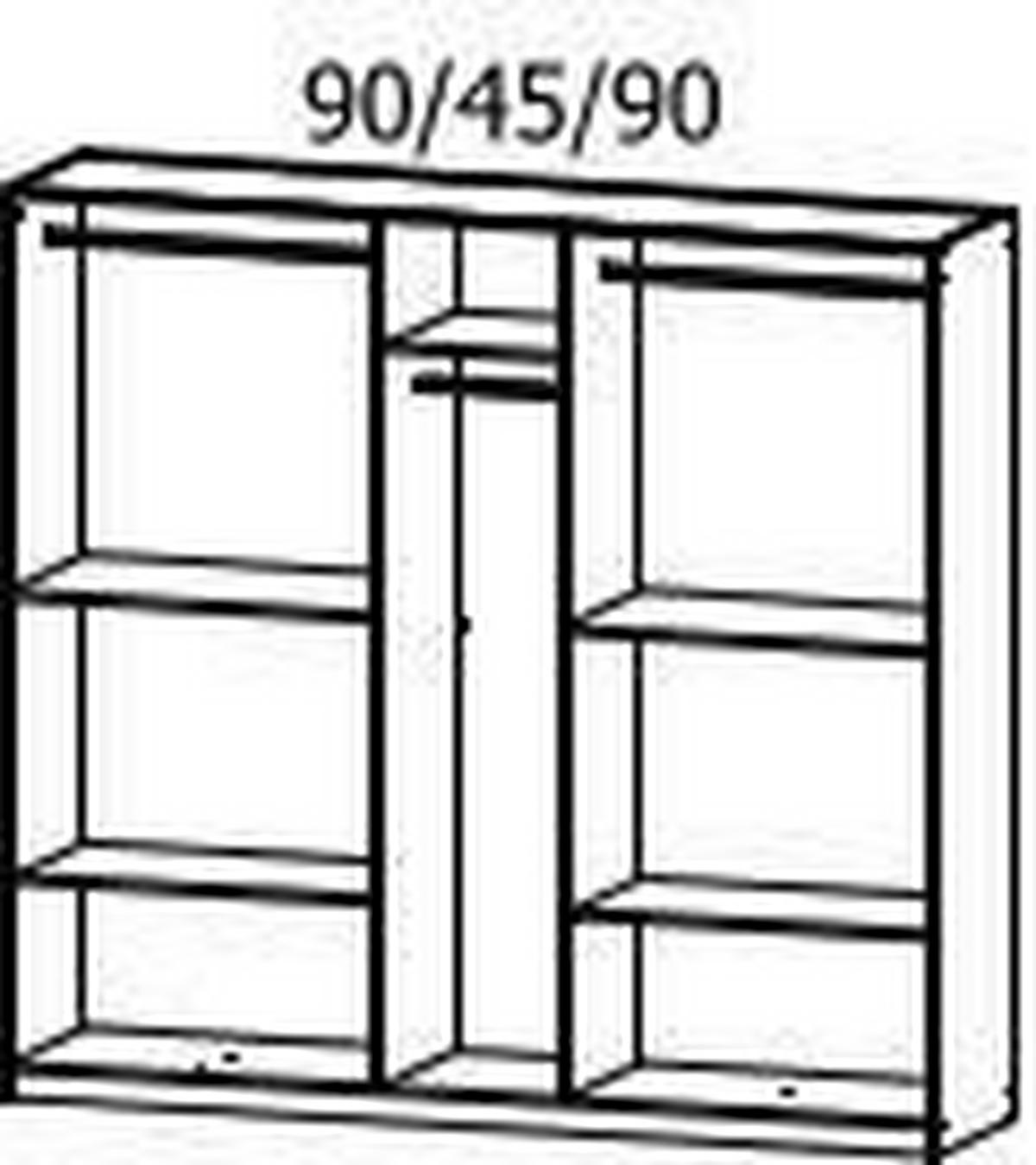Ormar S Klasičnim Vratima Ticao - siva, Moderno, drvni materijal/metal (226/210/54cm) - Modern Living