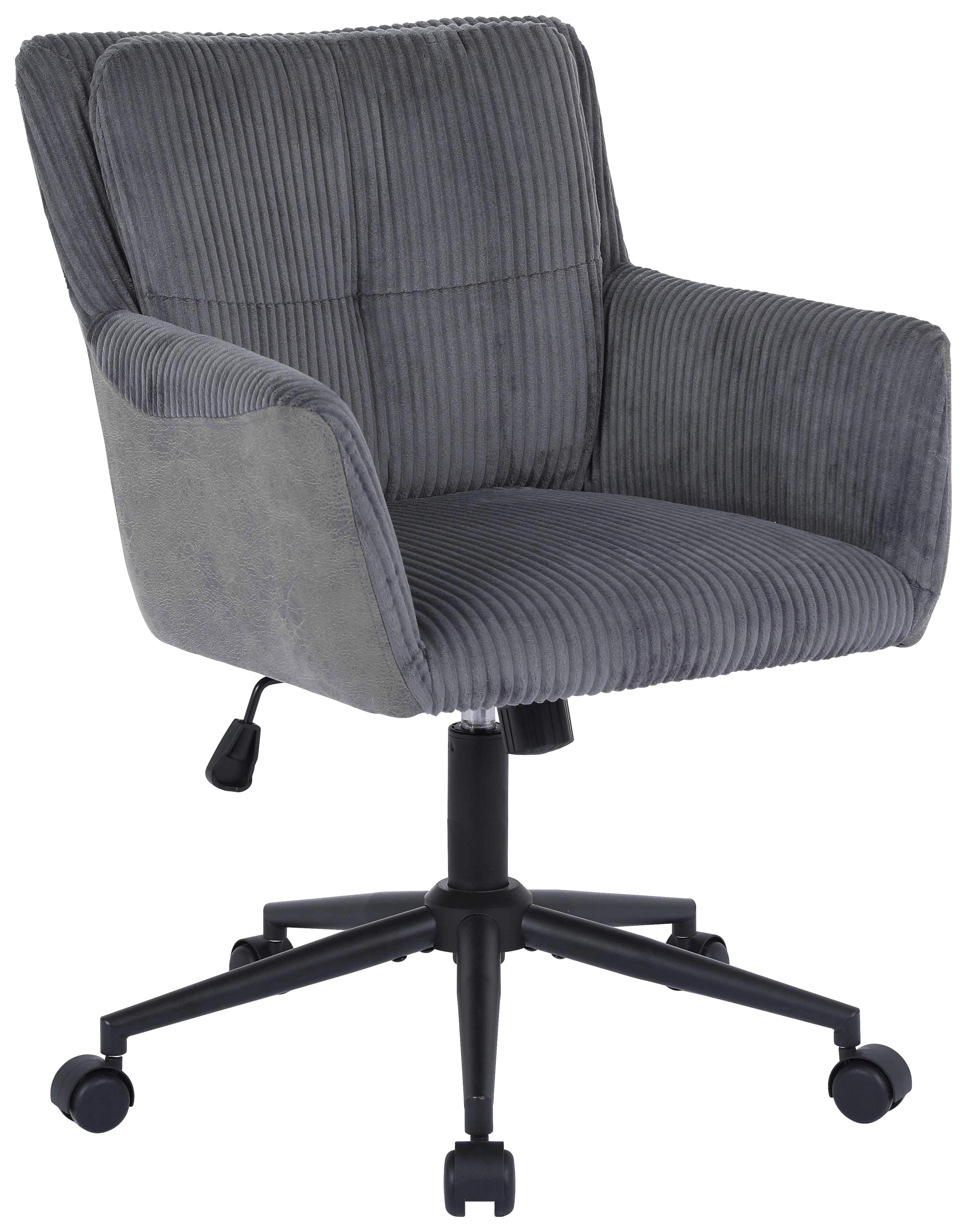 Uredska Stolica Nicole - siva/crna, Moderno, drvo/metal (57/83-91/62cm) - Mömax