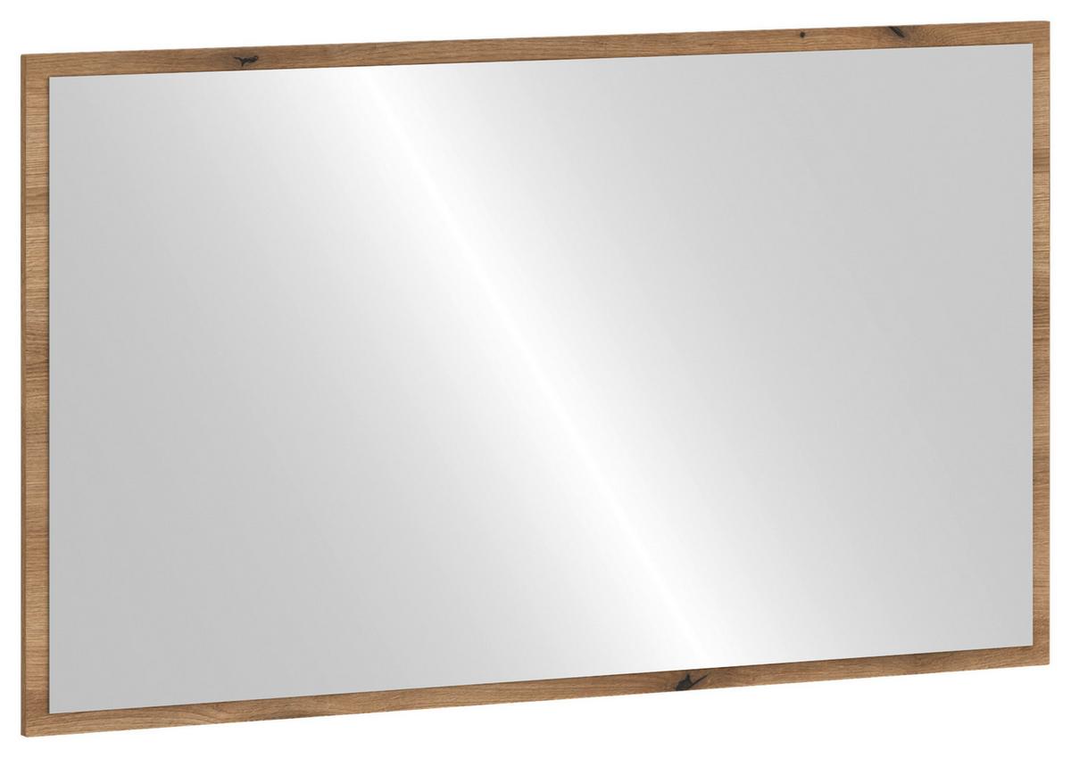 Oglindă ALADIN - culoare lemn stejar, Modern, sticlă/material pe bază de lemn (100/60/16cm) - Modern Living