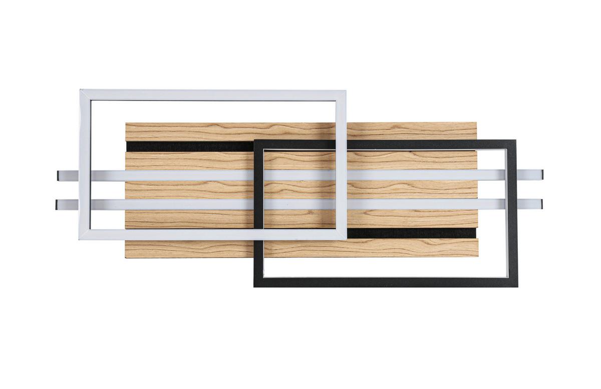 LAMPA SUFITOWA LED LONG BEACH *SBN* - kolor dębowy/czarny, Natur, materiał drewnopochodny/tworzywo sztuczne (65/26,5/9cm) - Novel