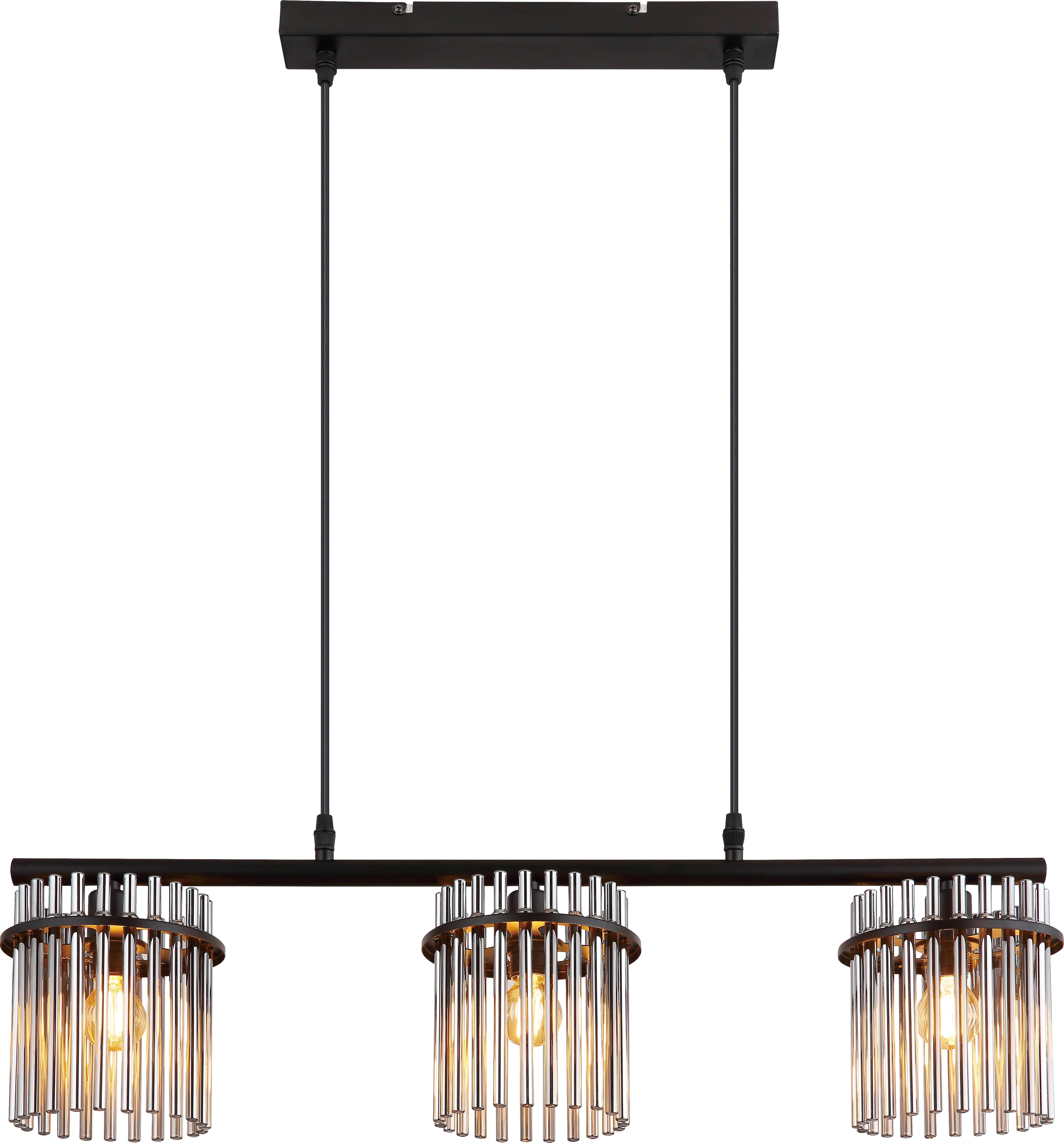SUSPENSION NERI - noir, MODERN, métal/verre (72/15/140cm) - Modern Living