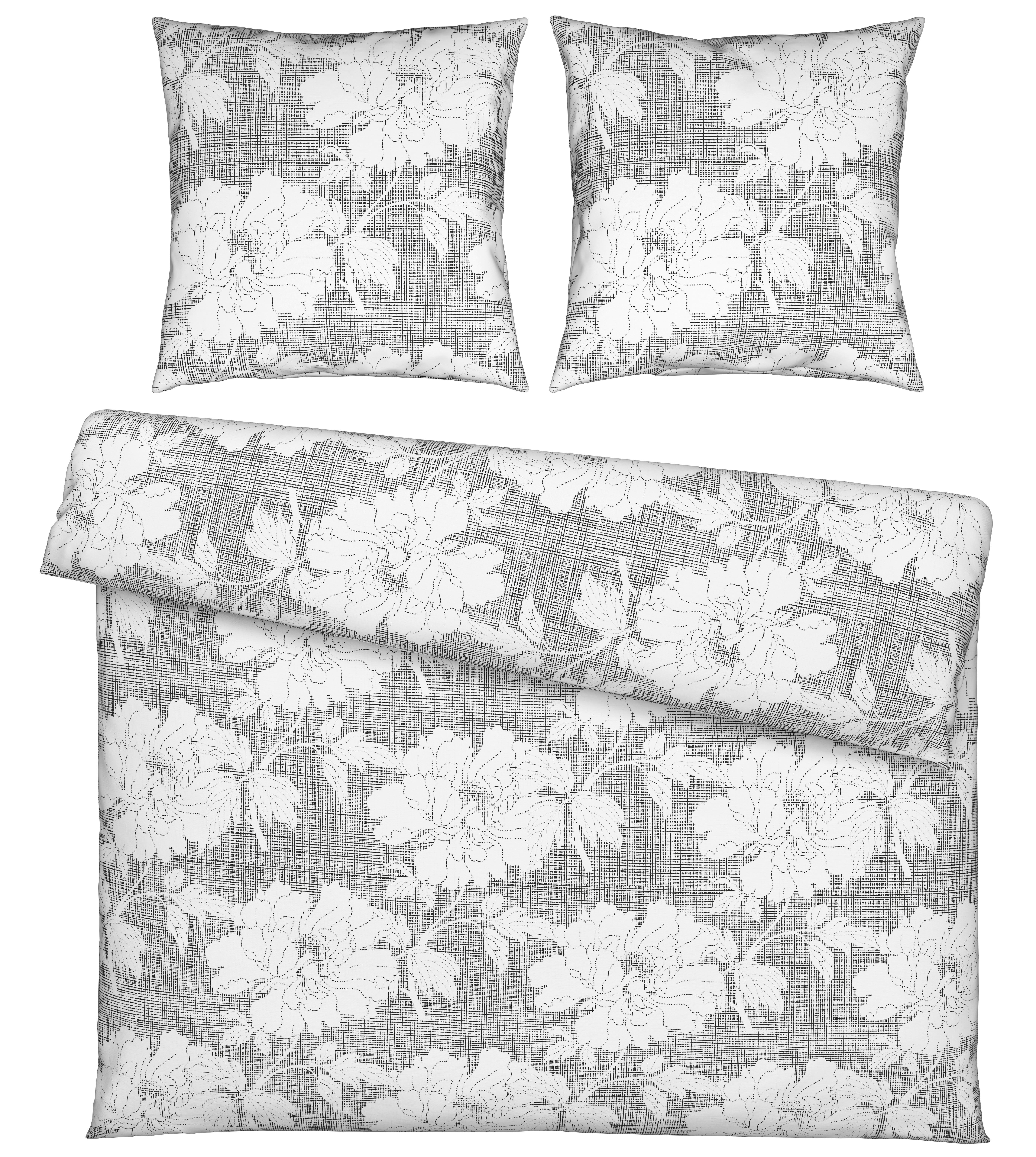 BETTWÄSCHESET GUNDI XXL - Weiss/Schwarz, Romantik / Landhaus, Textil (200/210cm) - Mömax