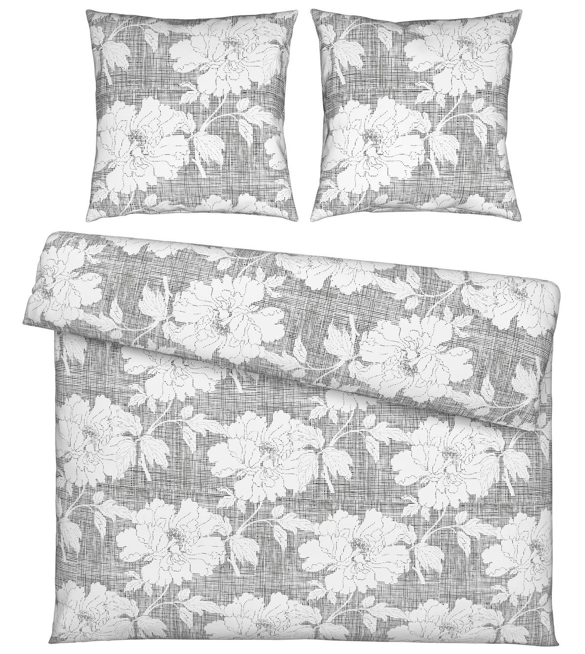 BETTWÄSCHESET GUNDI XXL - Weiss/Schwarz, Romantik / Landhaus, Textil (200/210cm) - Mömax