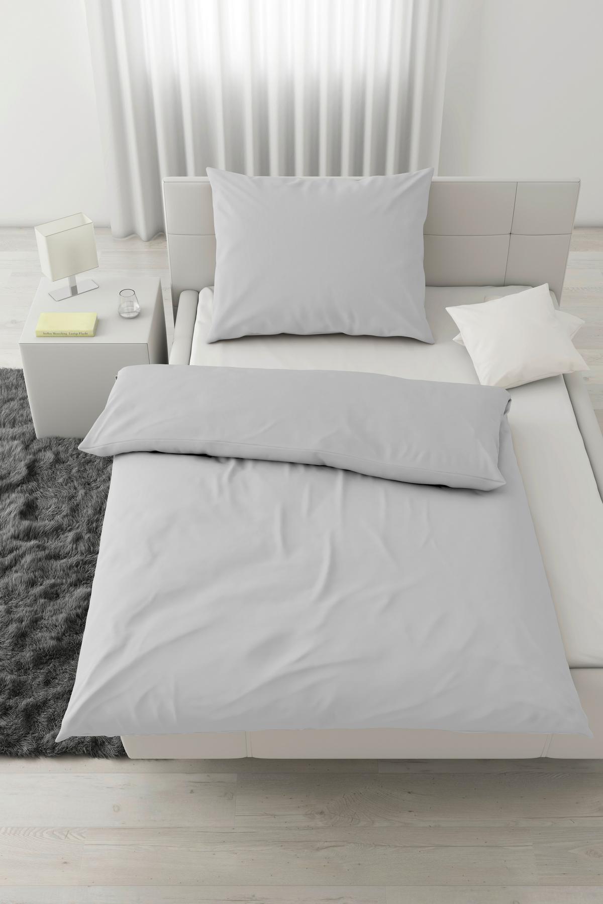 Posteljnina Stone Washed Uni, Svetlo Siva, 60/80, 140/200 - svetlo siva, Romantika, tekstil (140/200cm) - Modern Living