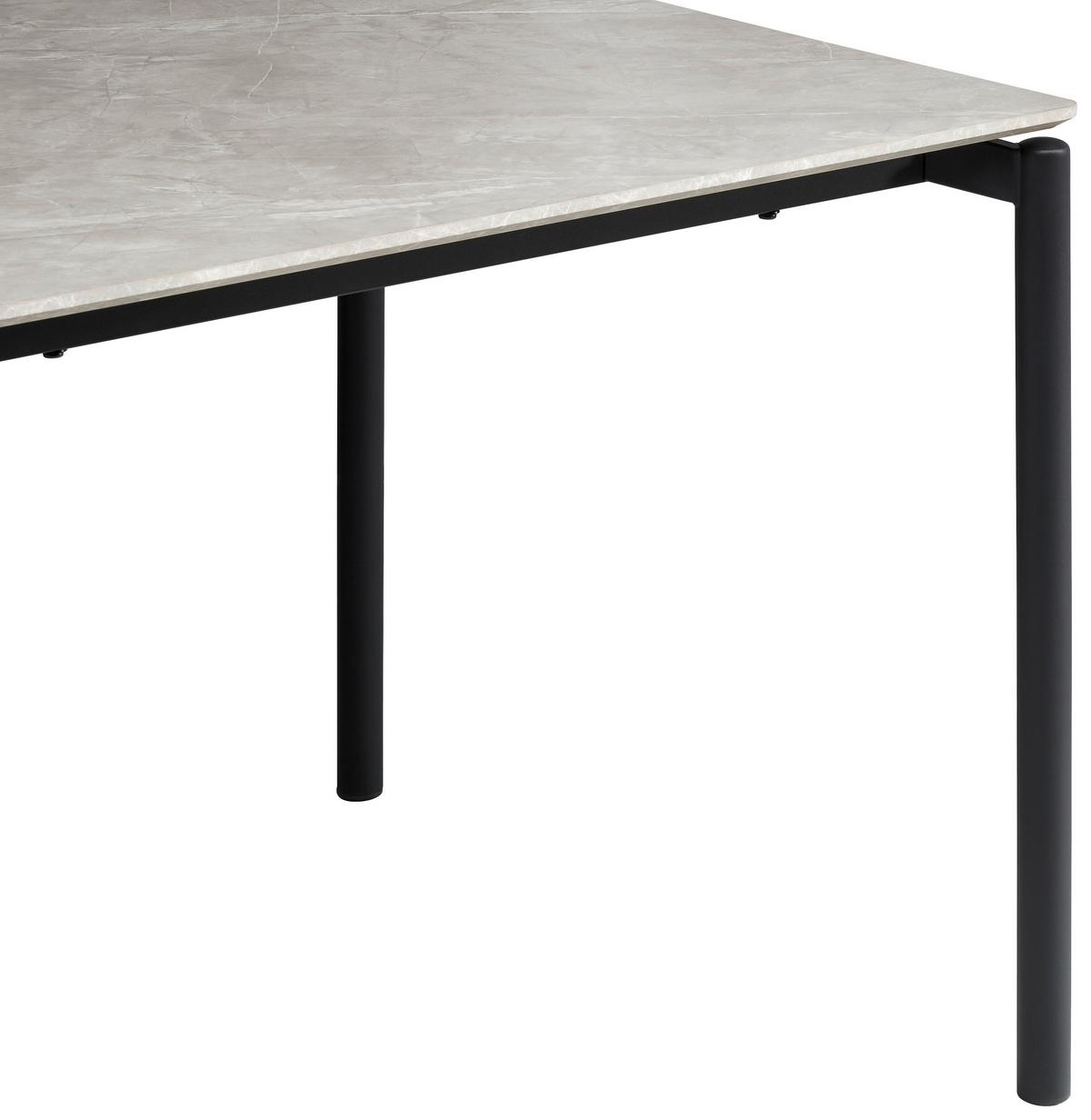 Jedilna Miza Lean, Siva, 160x90 - siva/črna, Konvencionalno, kovina/leseni material (160/90/76cm) - P & B