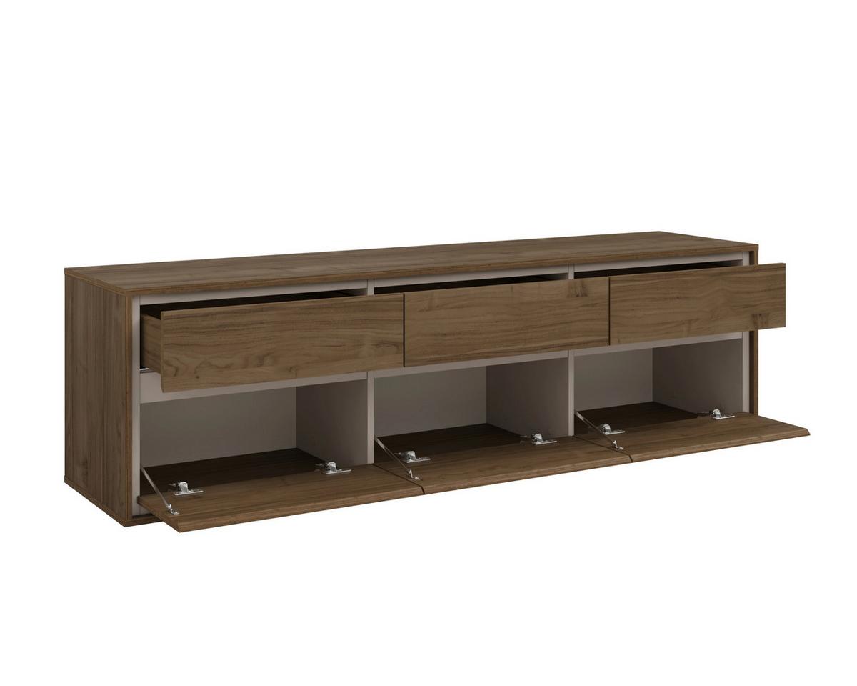 Tv Szekrény Cosme - kasmírszínű/diószínű, Modern, faalapú anyag (167/54/40cm)