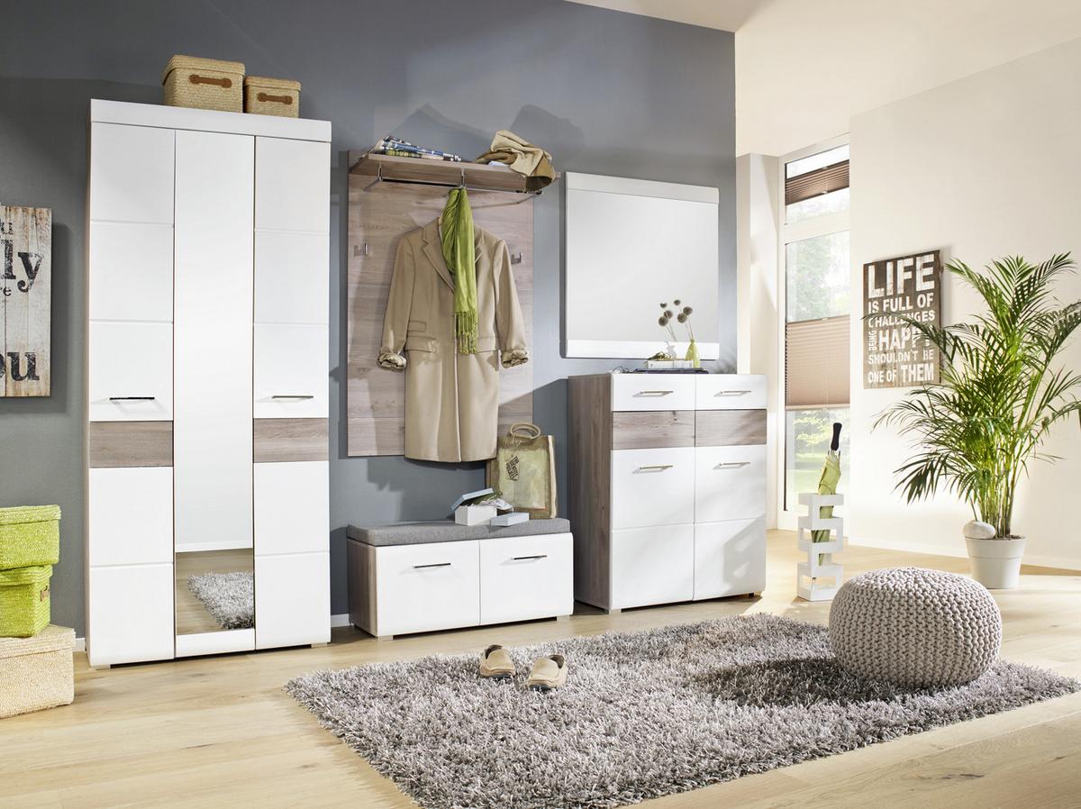 armoire de garde-robe in Silbereiche/Weiss - Chromfarben/Weiss, Konventionell (85/200/40cm) - Premium Living