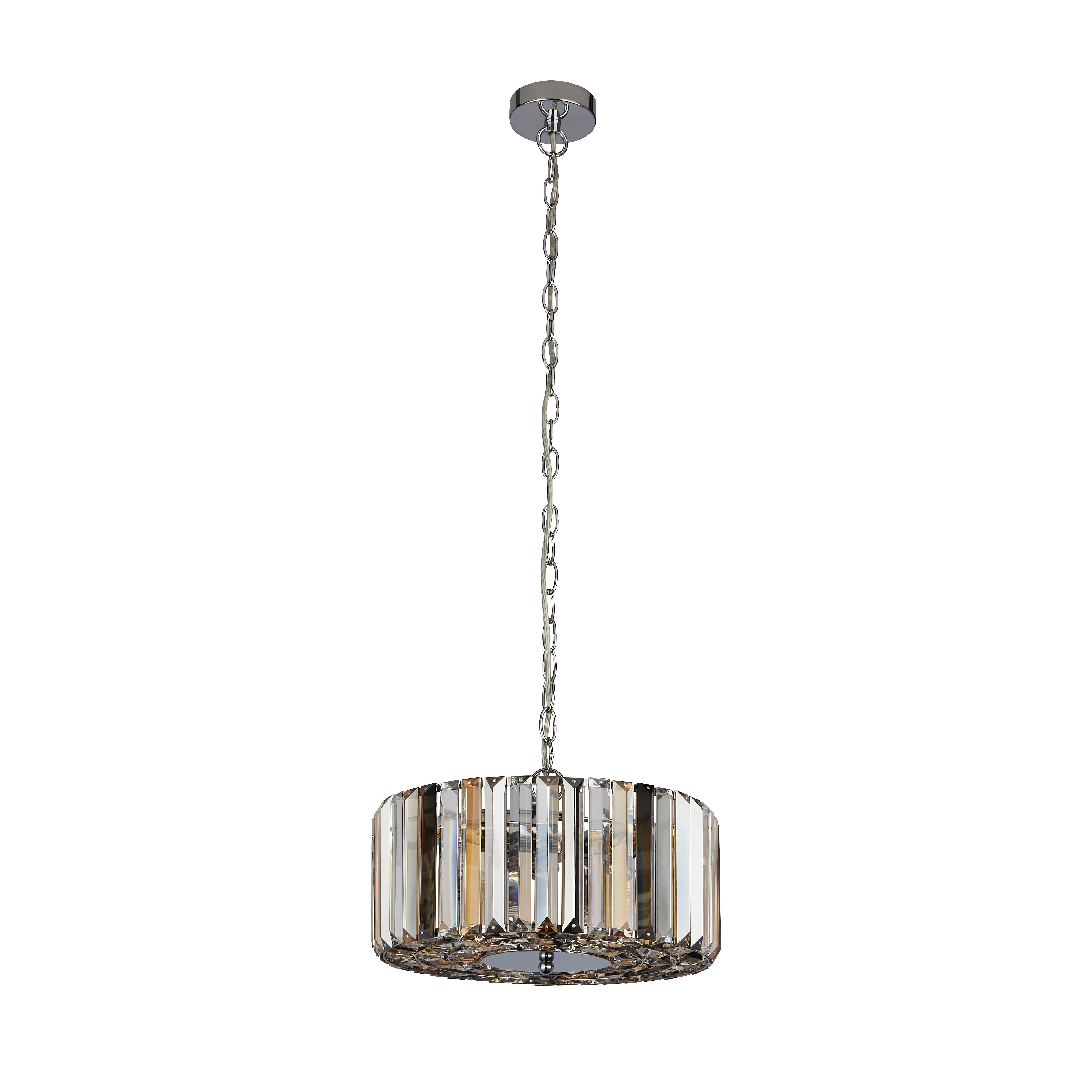 Függőlámpa Chapeau 82101-3cc - krómszínű/borostyánszínű, Konventionell, üveg/fém (35/136cm)