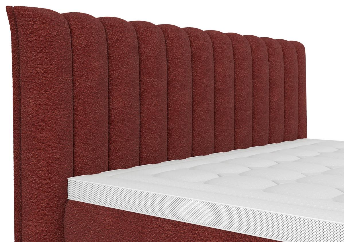 Boxspringbett Lina Rot ca. 180x200cm - Rot, KONVENTIONELL, Holz/Holzwerkstoff (180/200cm) - Premium Living