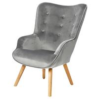 Fotel Malcolm - világosszürke, textil/fa (72/99/65cm)