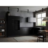 Kotna Kuhinja Brez Aparatov Oliver, 340x172cm - srebrne barve/črna, Design, kovina/leseni material (340/172cm) - Respekta