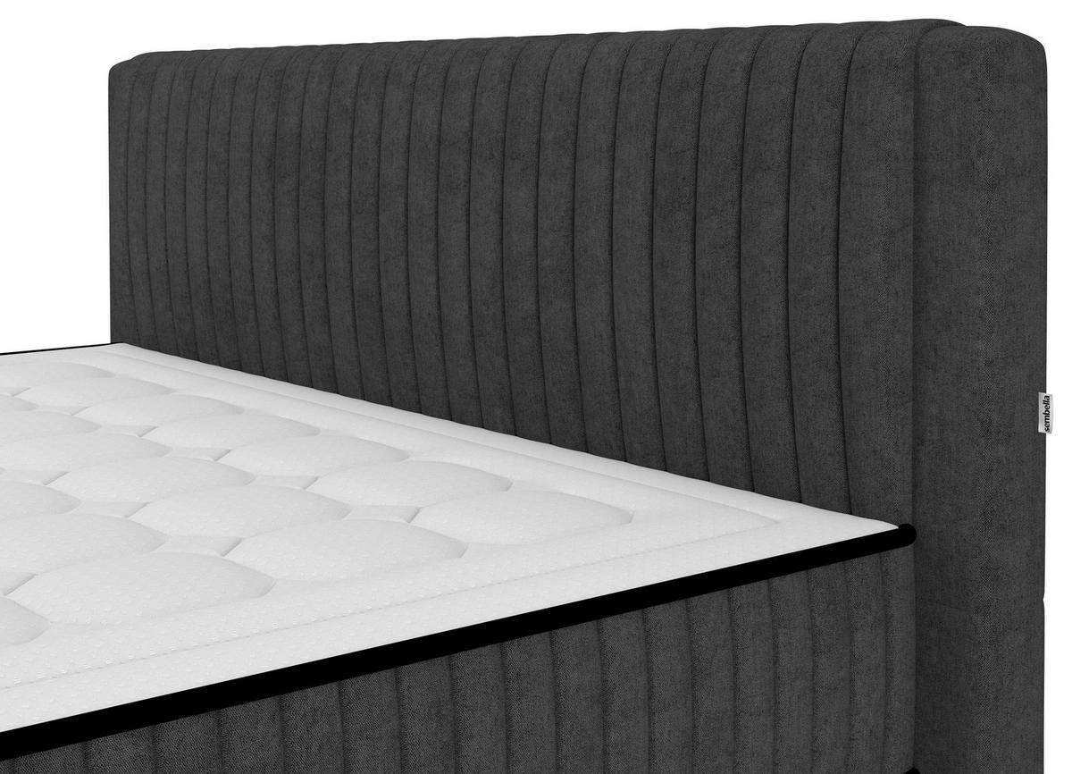 Bett Elena Schwarz ca. 160x200cm - Schwarz, KONVENTIONELL, Holz/Holzwerkstoff (160/200cm) - Sembella