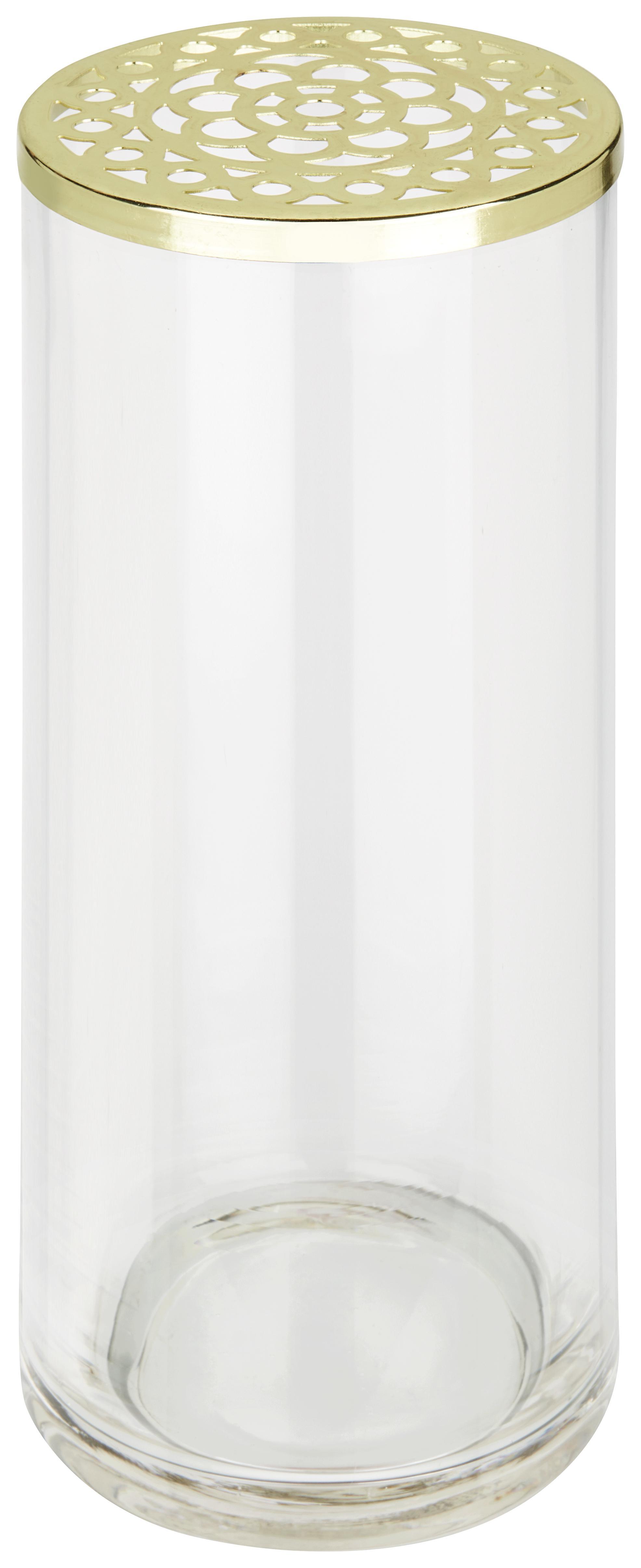 Vase Cara Goldfarben - Klar/Goldfarben, MODERN, Glas (10/25cm)