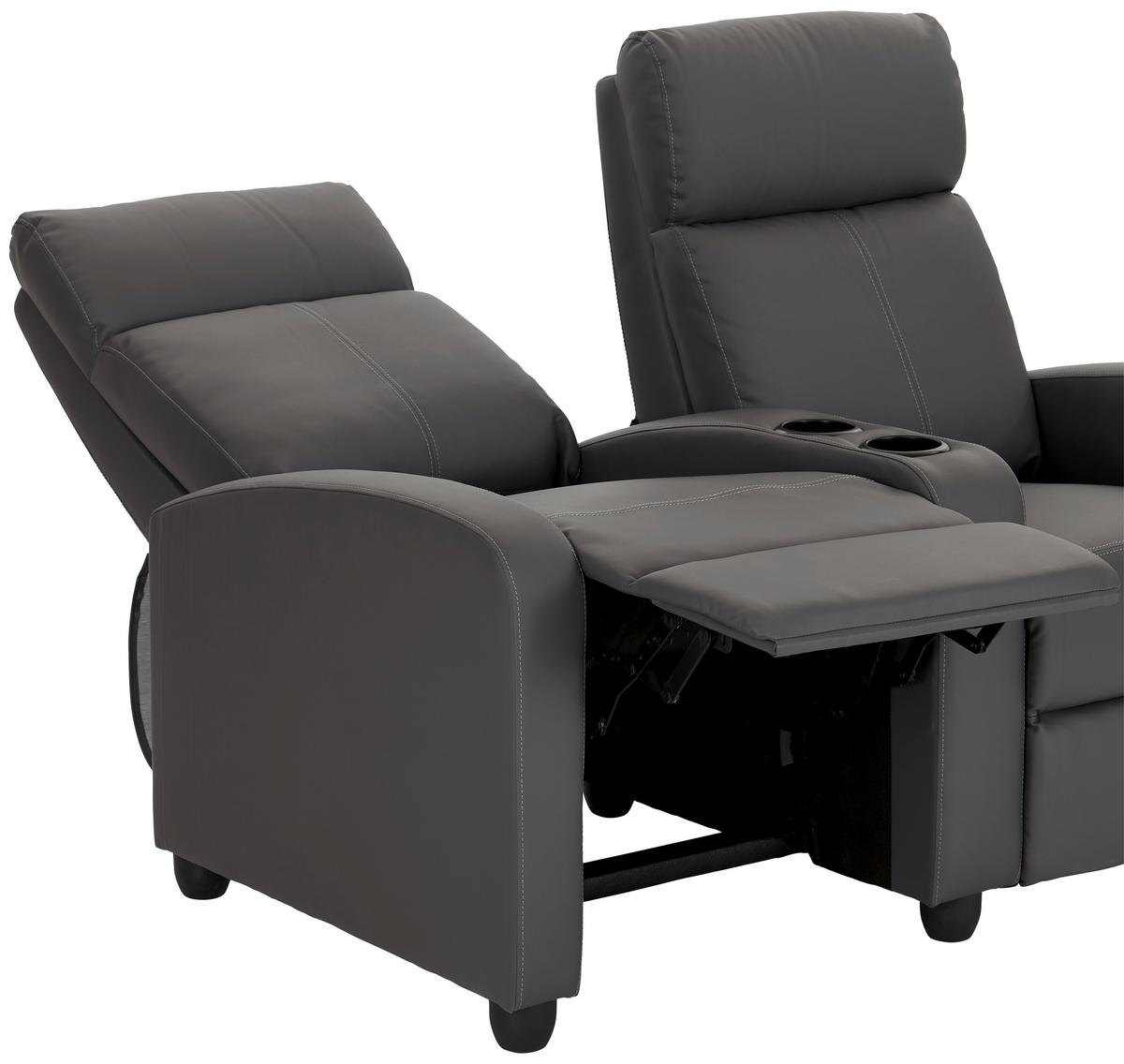 Zofa Za Domači Kino Movie, Relax Funkcija, Siva - siva/črna, Konvencionalno, umetna masa/tekstil (128/100/87cm)
