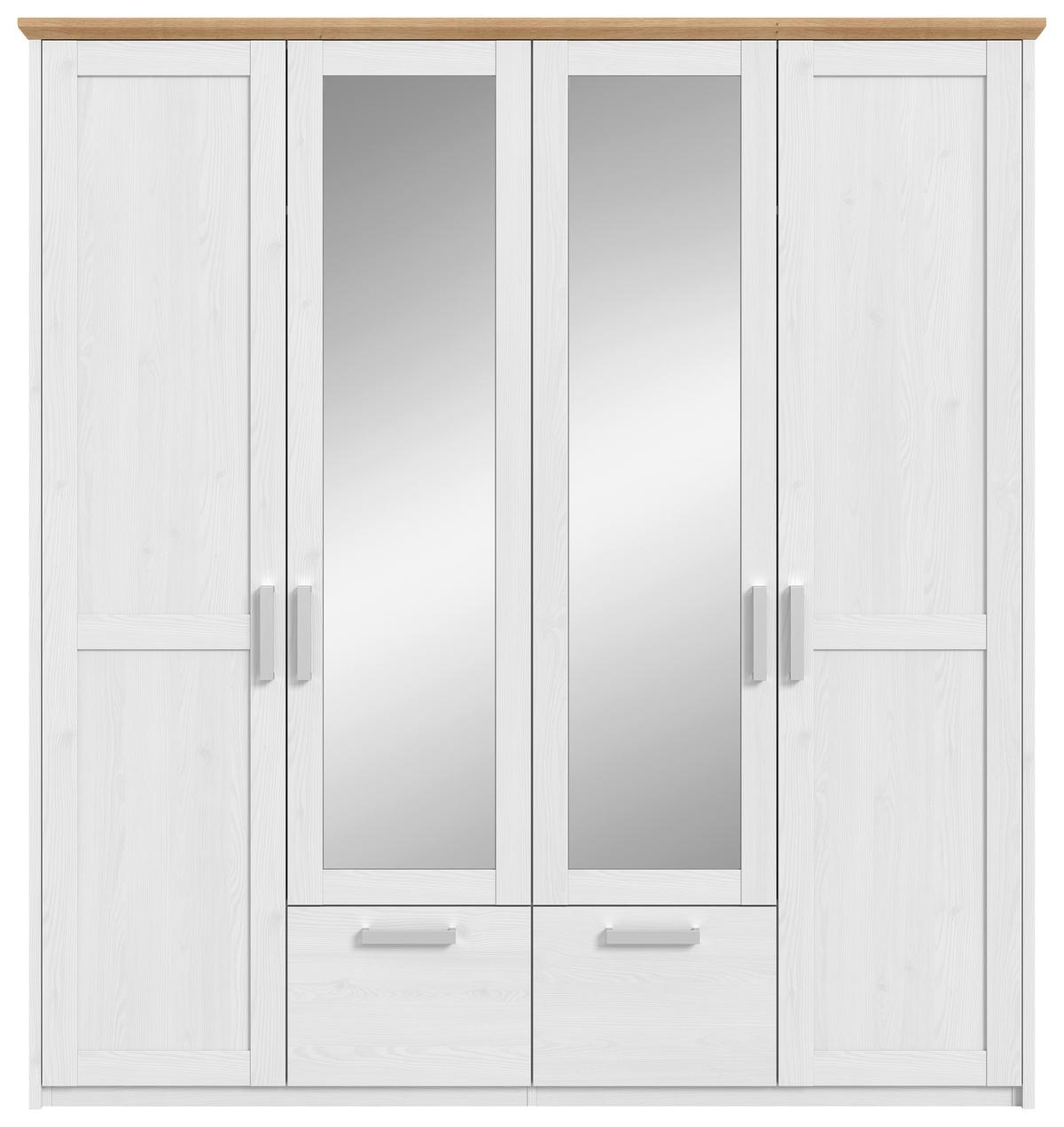 Drehtürenschrank VERONA Lärchefarben, Eiche Artisan - Silberfarben/Lärchefarben, ROMANTIK / LANDHAUS, Holzwerkstoff/Kunststoff (188/200/61cm) - Livetastic