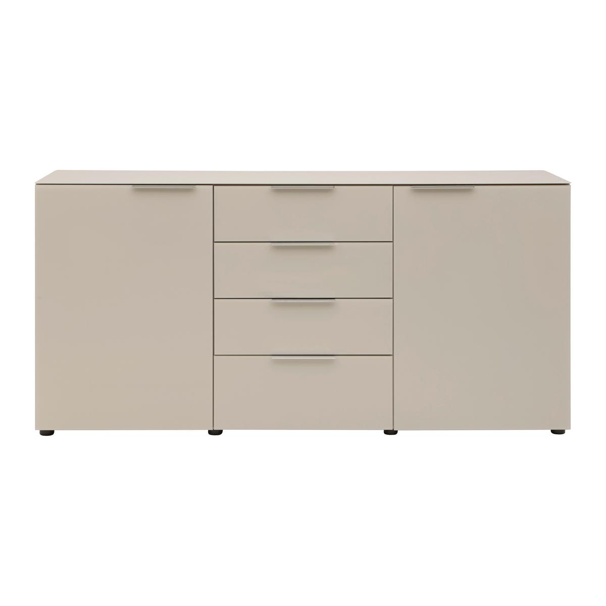 Sideboard Siena Kaschmir - Chromfarben/Kaschmir, MODERN, Glas/Holzwerkstoff (181/84/40cm) - Premium Living