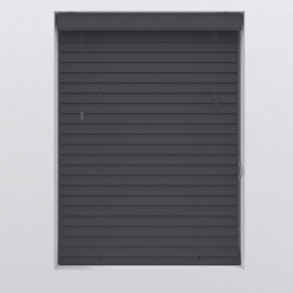 Jalousie PVC-JAL Holz 50mm Anthrazit ca. 150x175cm - Anthrazit, Design, Kunststoff (150/175cm)