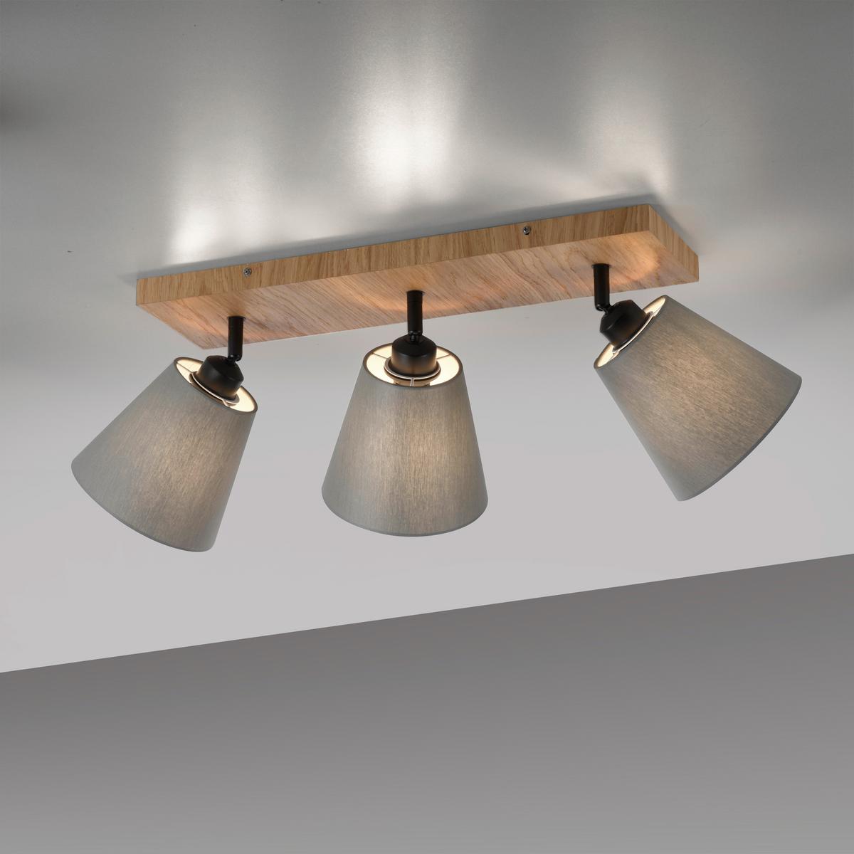 Deckenleuchte Gerda max. 40 Watt - Natur, Holzwerkstoff/Metall (77/28/26cm)